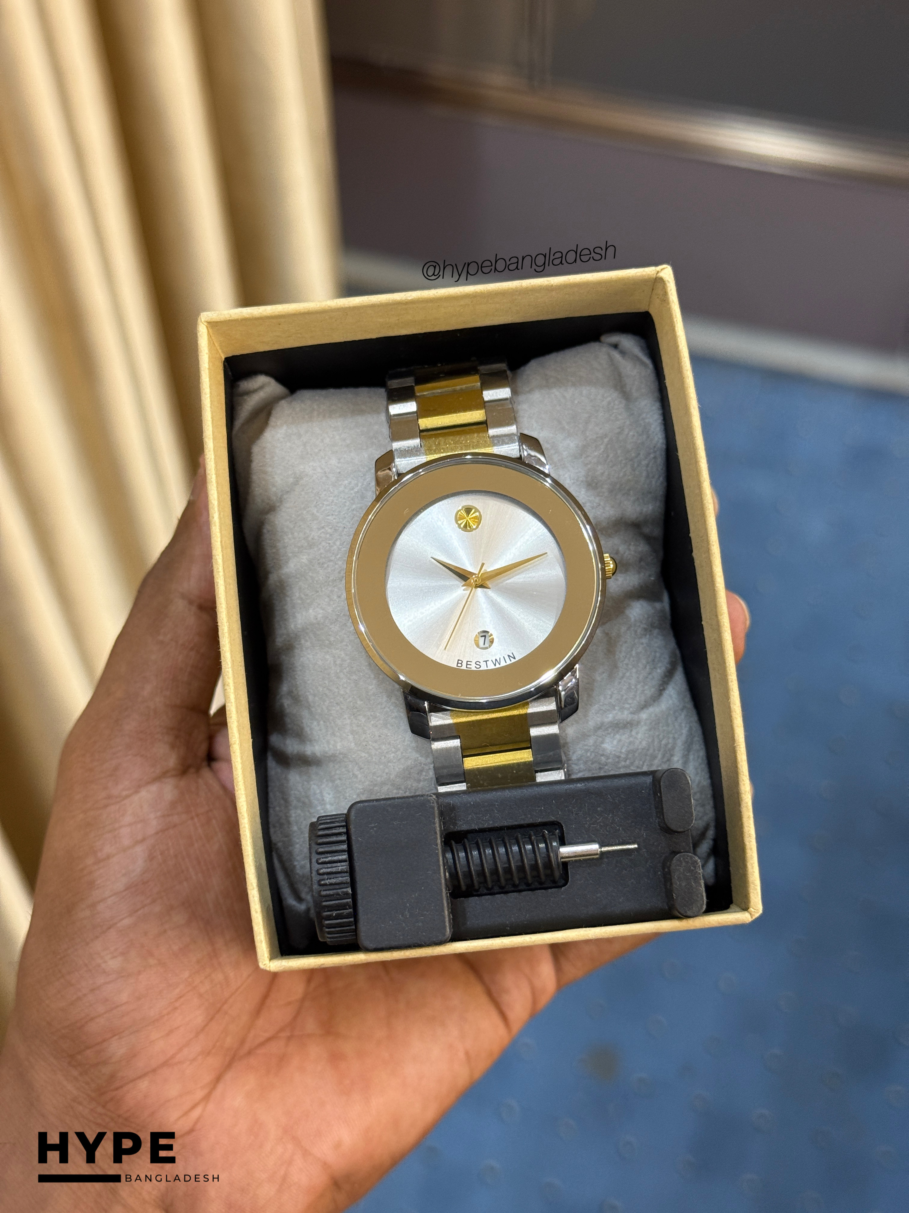 Bestwin BW163 Stainless Steel Watch (White Dial)_img_4