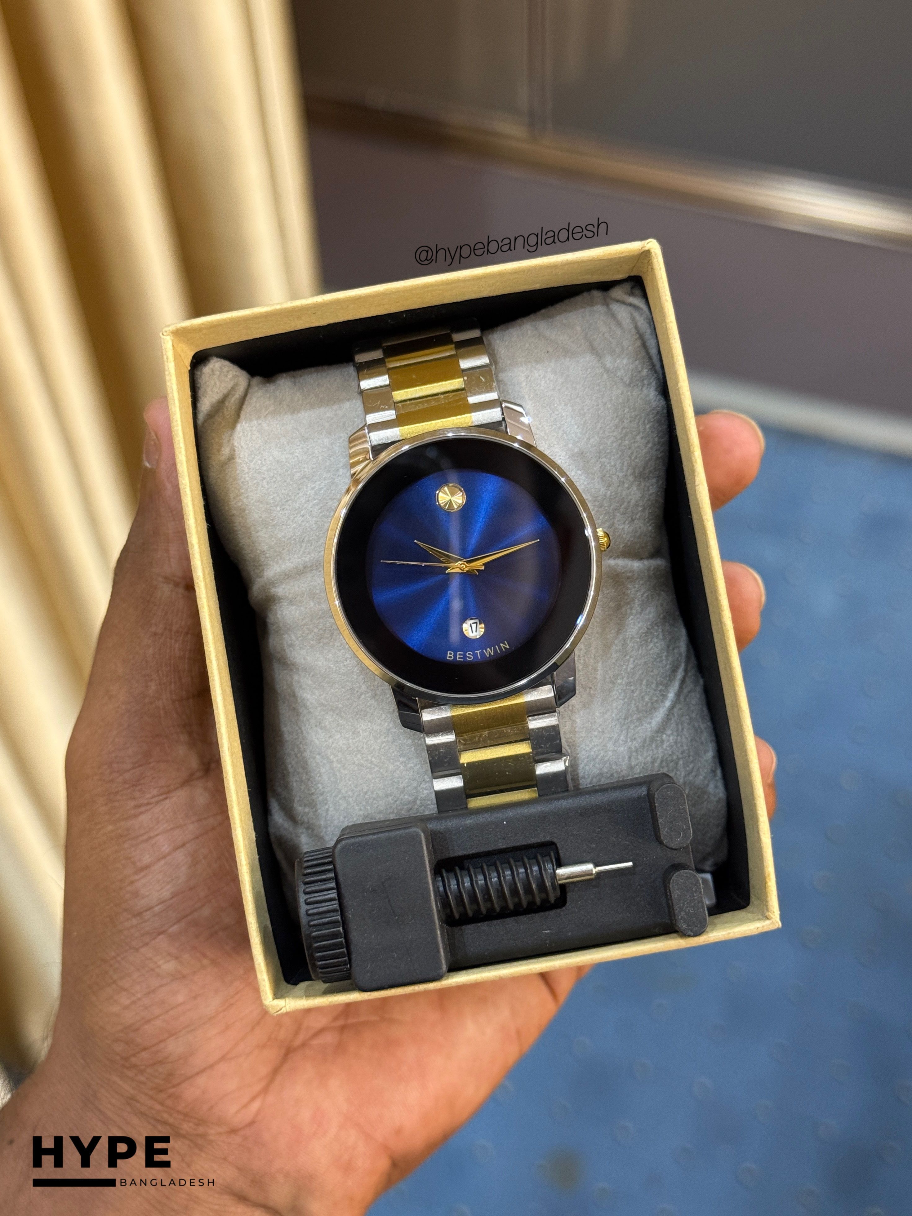 Bestwin BW163 Stainless Steel Watch (Blue Dial)_img_4