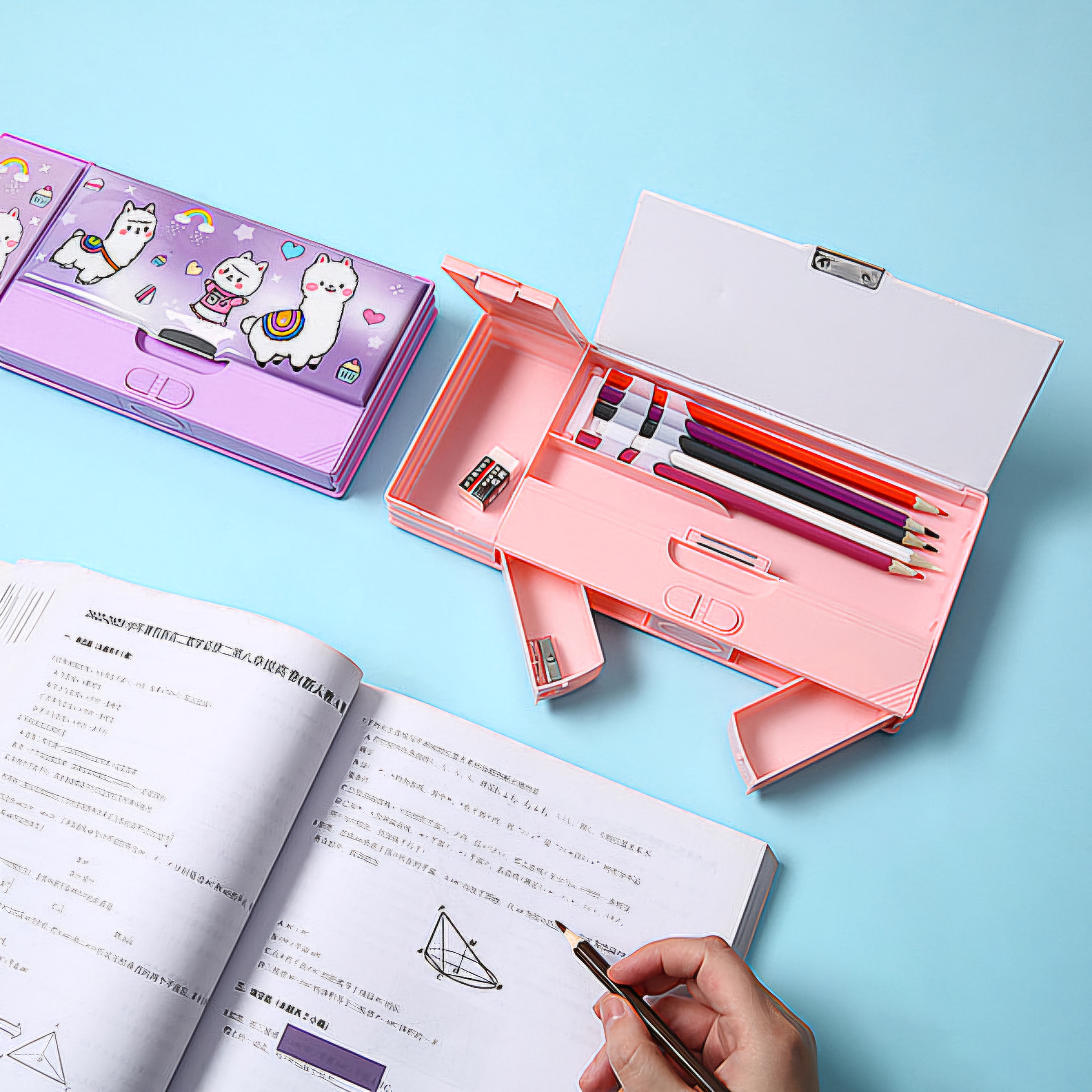Customized High-Looking Pencil Box, Large Capacity, Creative Automatic Mechanism Pencil Box, Multi-Functional Stationery Box_img_2