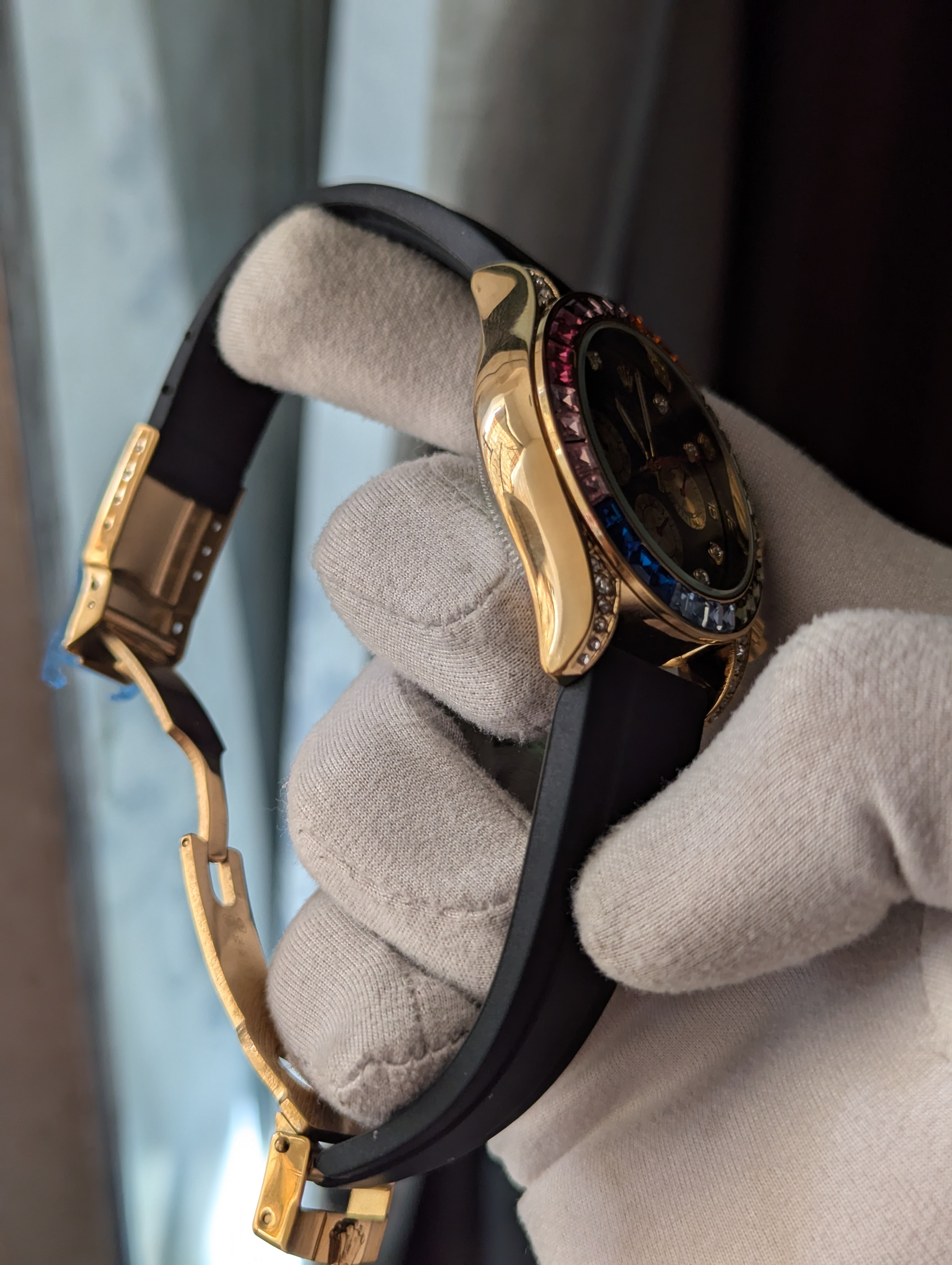 Rolex Rainbow Gold Quartz Watch_img_2