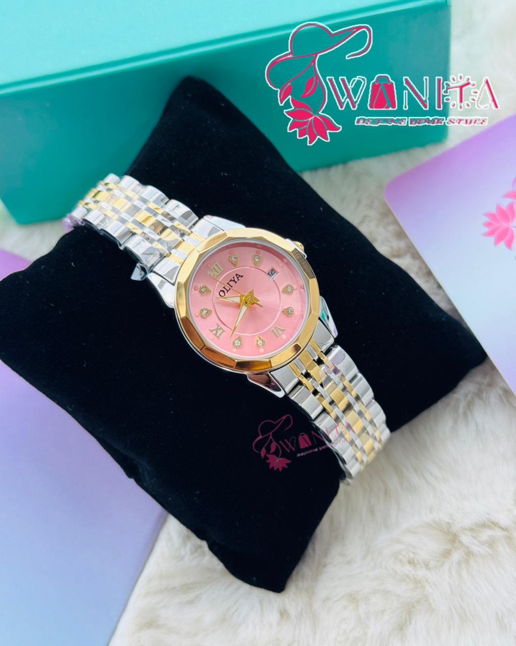 Oliya Ladies Pink Dial Watch