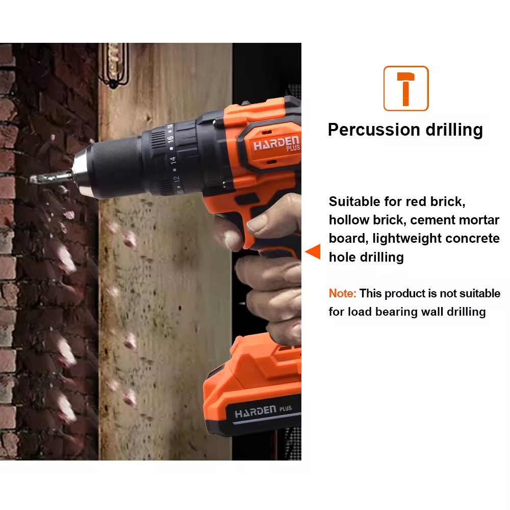 HARDEN 20V Brushless Cordless Drill/Driver | 80Nm High Torque | 2-Speed | 2000mAh Battery | European Plug Charger | Model: 758228_img_2