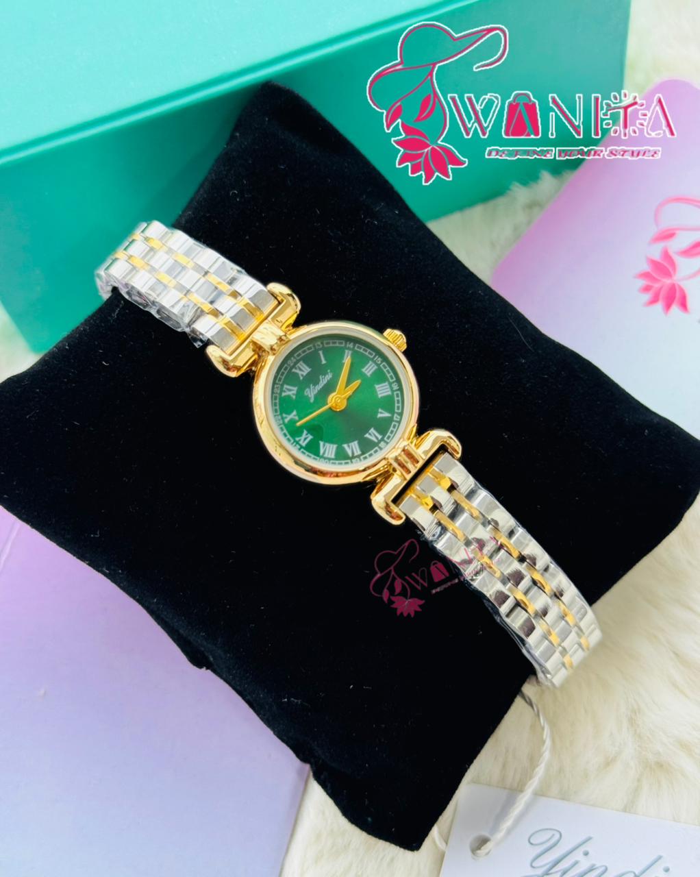 Oliya Ladies Small Green Dial Watch