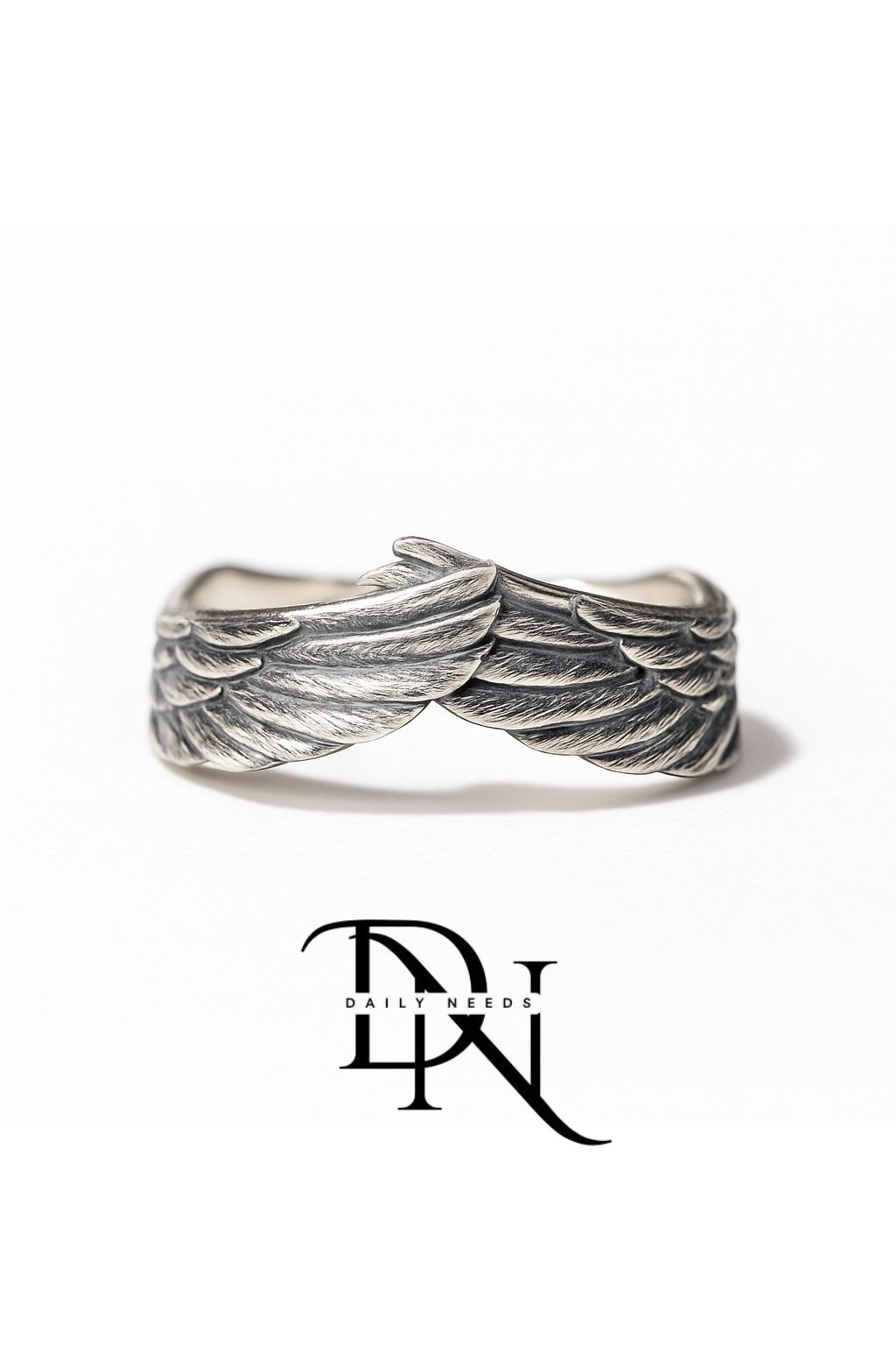Angel Wings Unisex Ring – Silver Feather Design | Daily Needs Jewelry_img_1