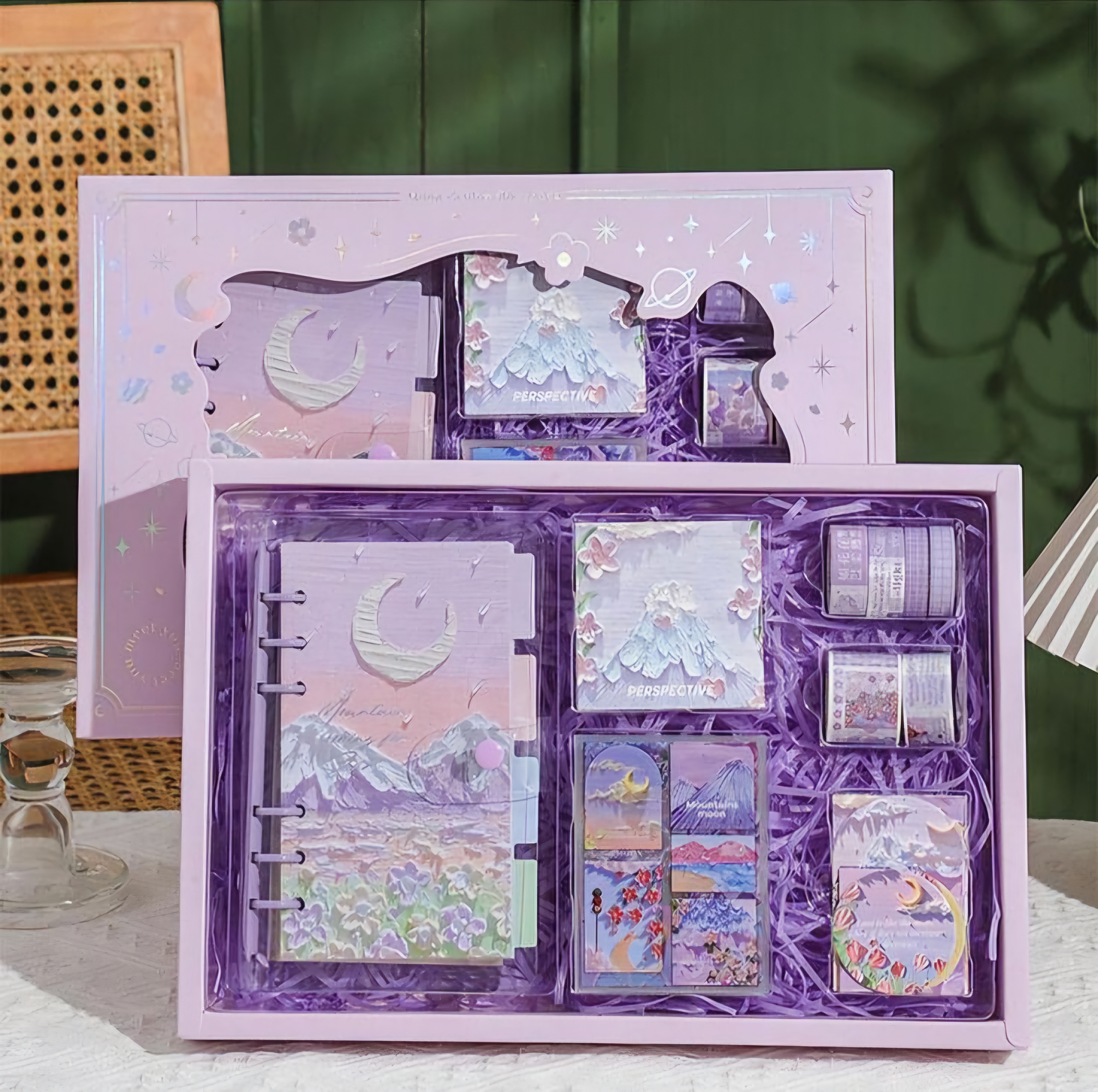 Vintage Oil Painting Hand Ledger suit Gift box, Journal set