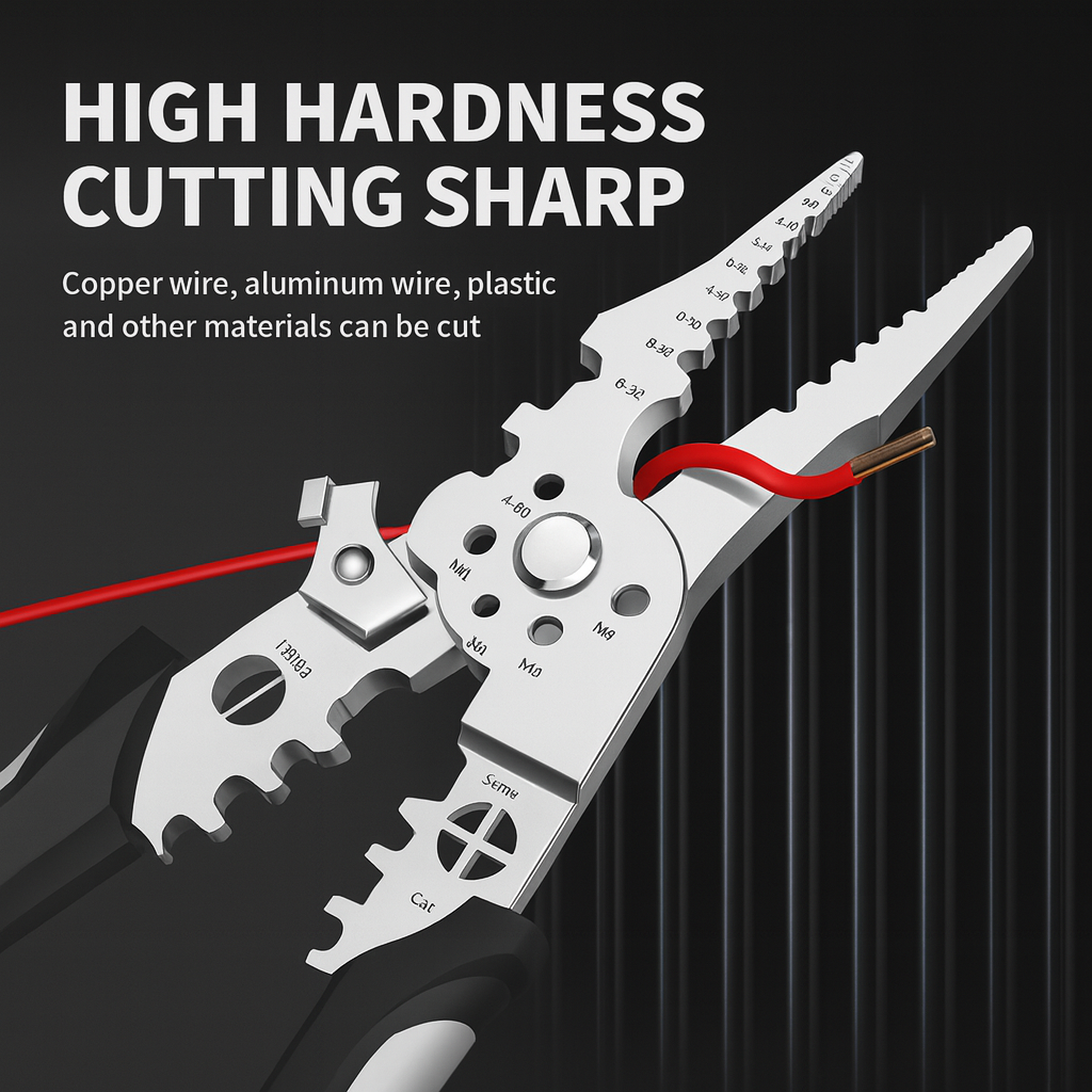 Multifunctional Wire Stripper & Crimper Tool | Adjustable Cable Cutter | Precision Crimping Pliers for Electrical & DIY Use_img_1