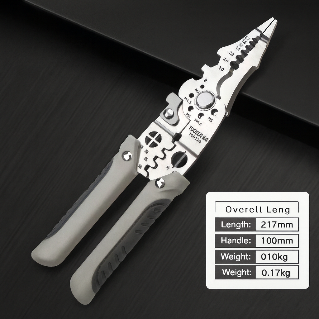 Multifunctional Wire Stripper & Crimper Tool | Adjustable Cable Cutter | Precision Crimping Pliers for Electrical & DIY Use_img_2