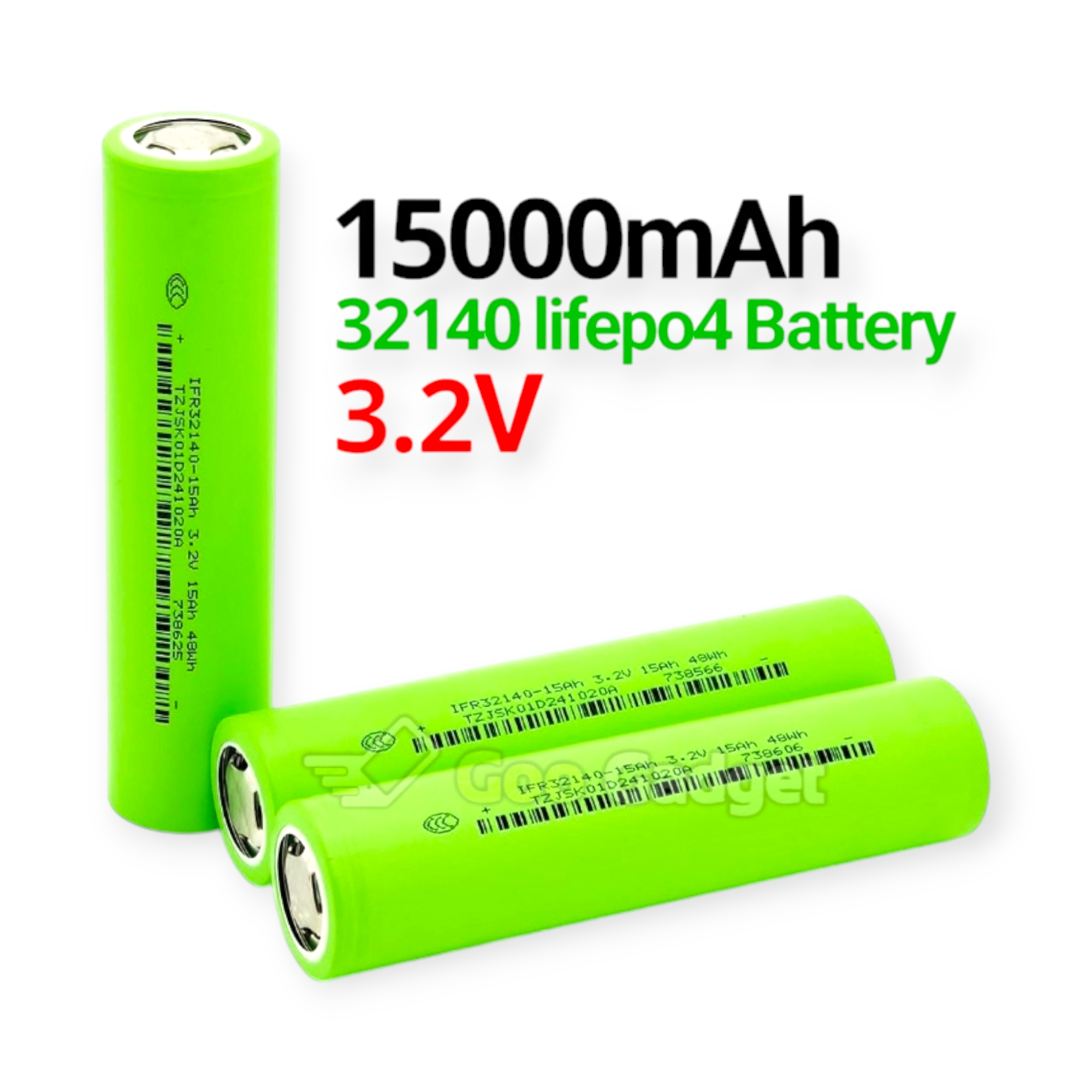 IFR32140 3.2V 15000mAh LiFePO4 Rechargeable Battery | High-Capacity 15Ah Lithium Iron Phosphate Cell for Solar, E-Bike, and DIY Power Projects_img_0