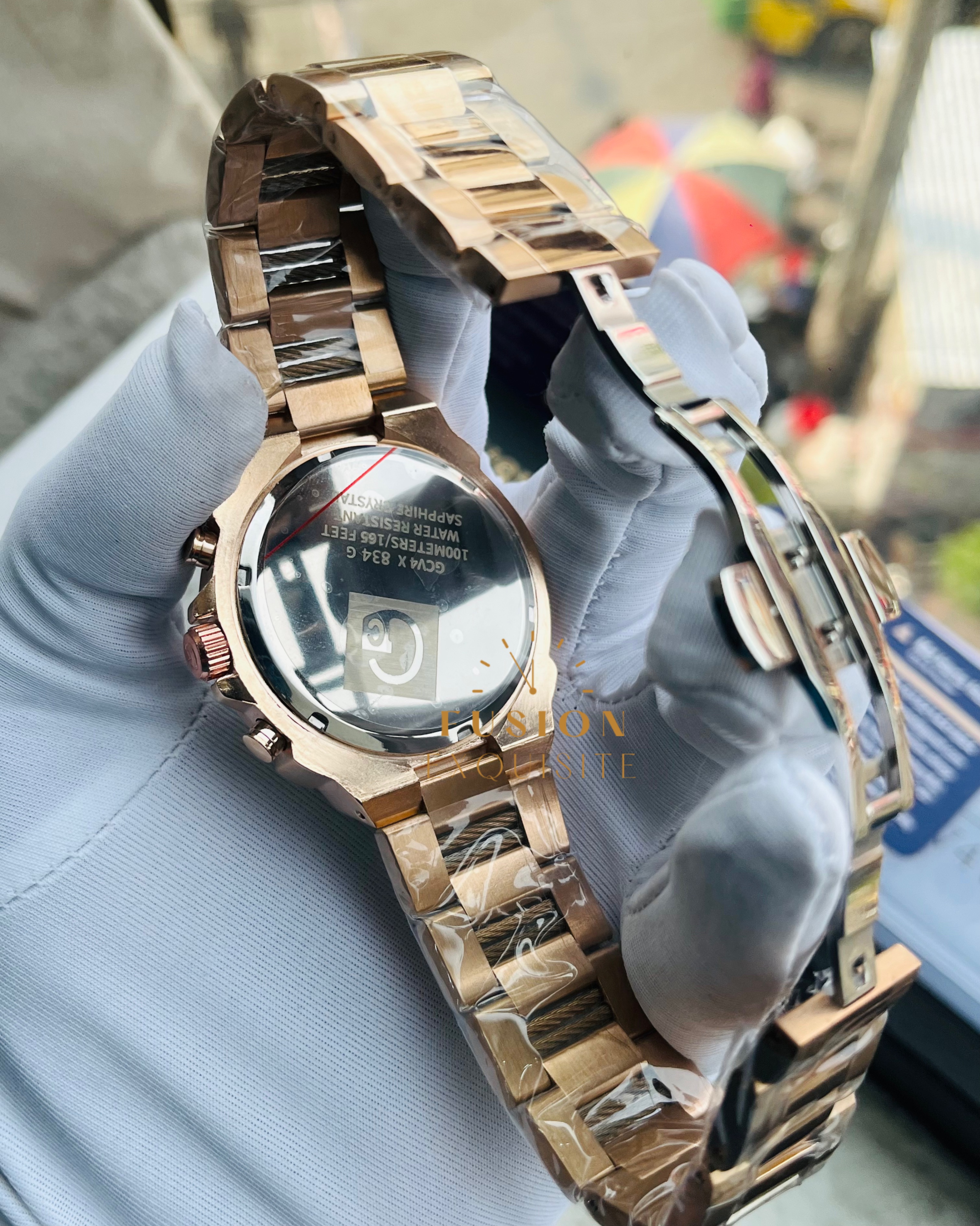 GC Rose Gold White Dial Chronograph Watch (AA Grade)_img_2