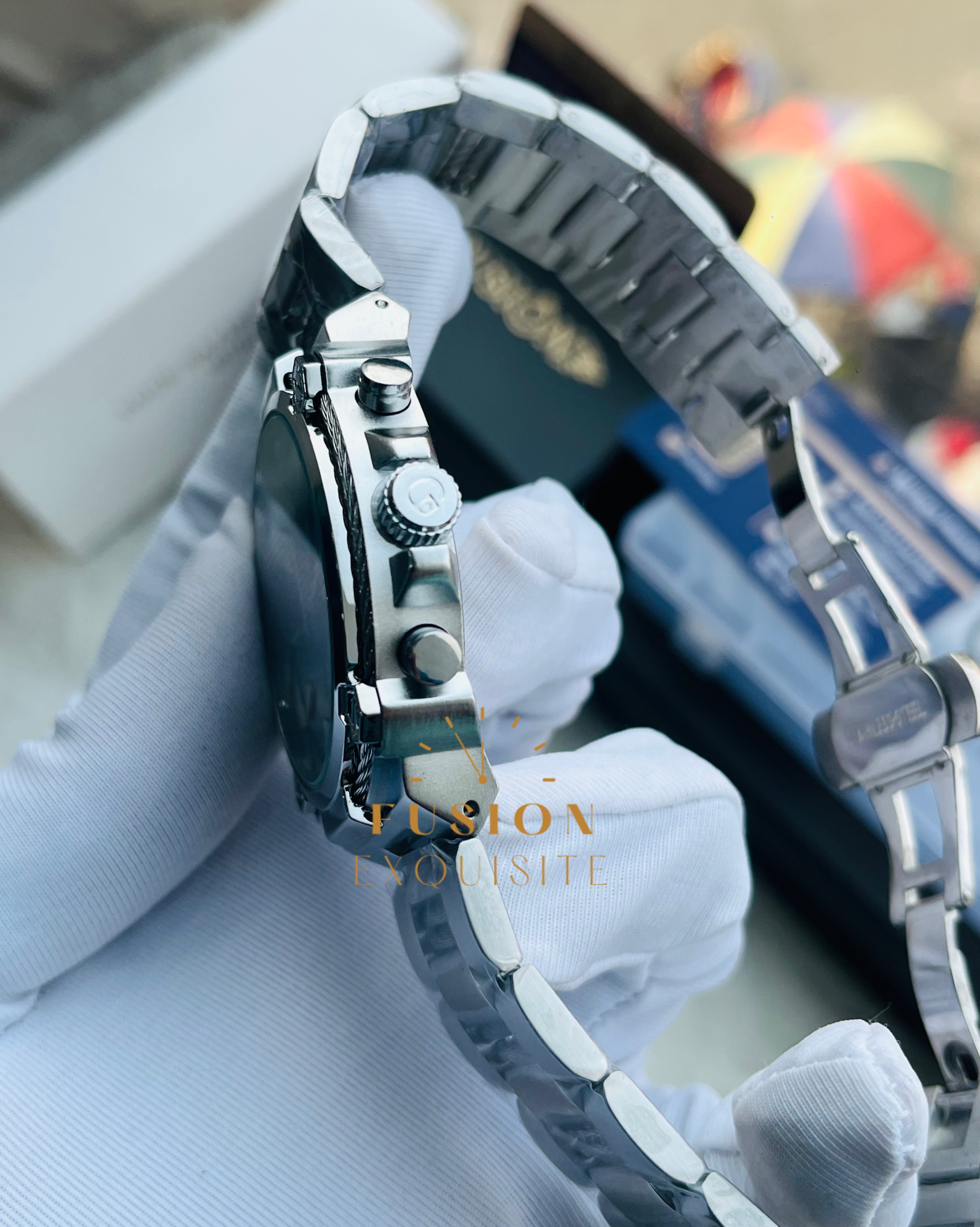 GC Silver Blue Dial Chronograph Watch (AA Grade)_img_1