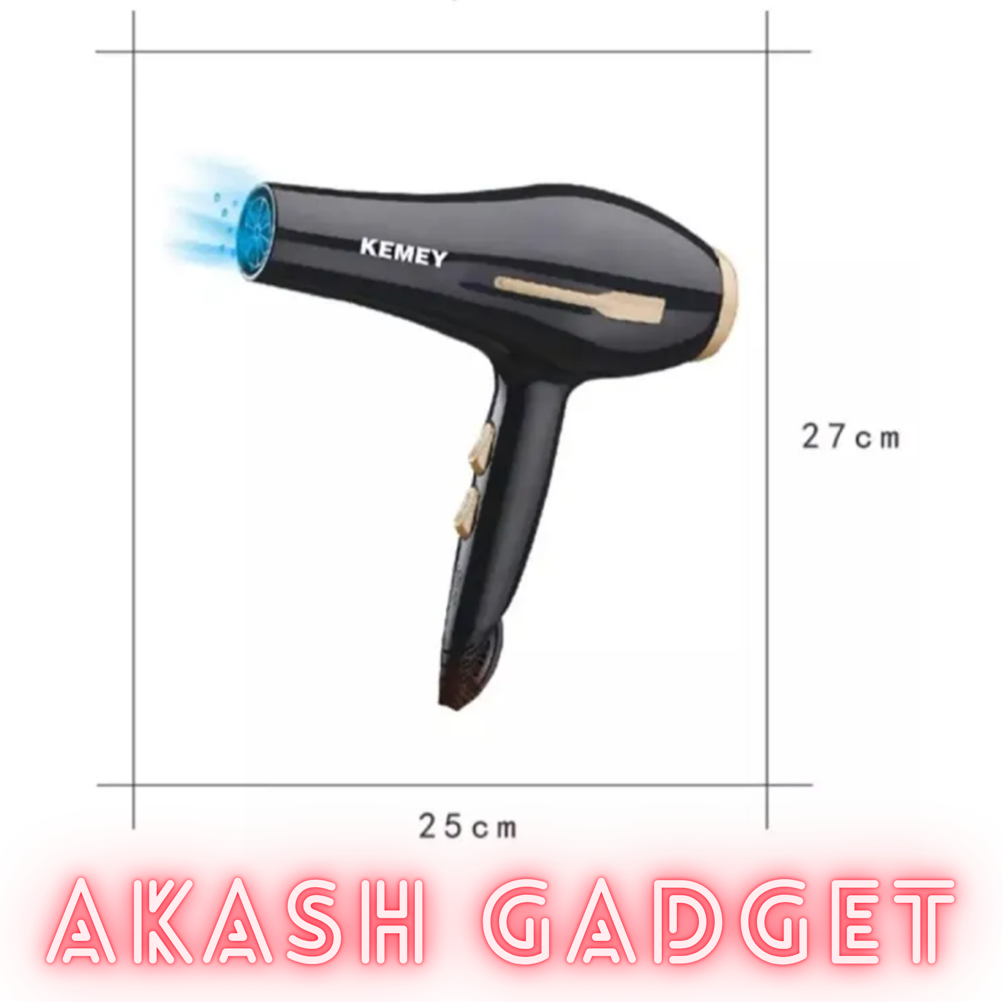 Kemey KM-2376 / KM-2378 Professional 2 in 1 Hair Dryer | 3000W Powerful Motor_img_3