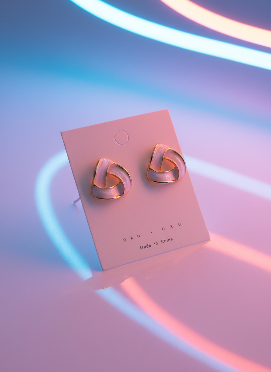 Premium Knot Pearl Earring – Luxurious Gloss Shine Design for Women_img_1