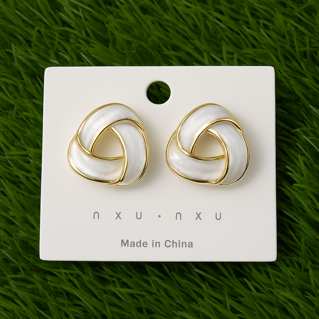 Premium Knot Pearl Earring – Luxurious Gloss Shine Design for Women_img_2