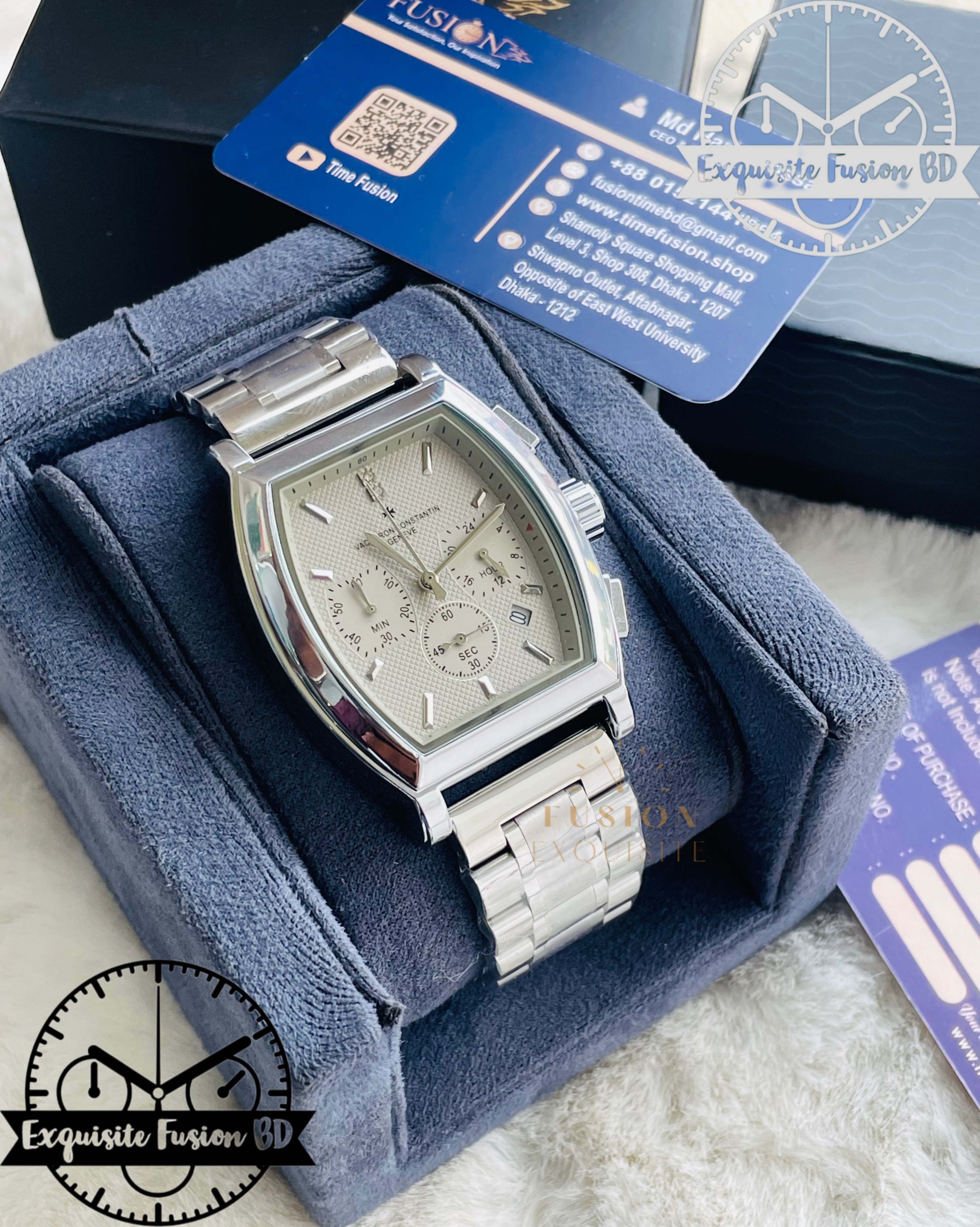 VC Silver Cloud Dial Chronograph Watch (Vacheron Constantine - AA Grade)_img_0