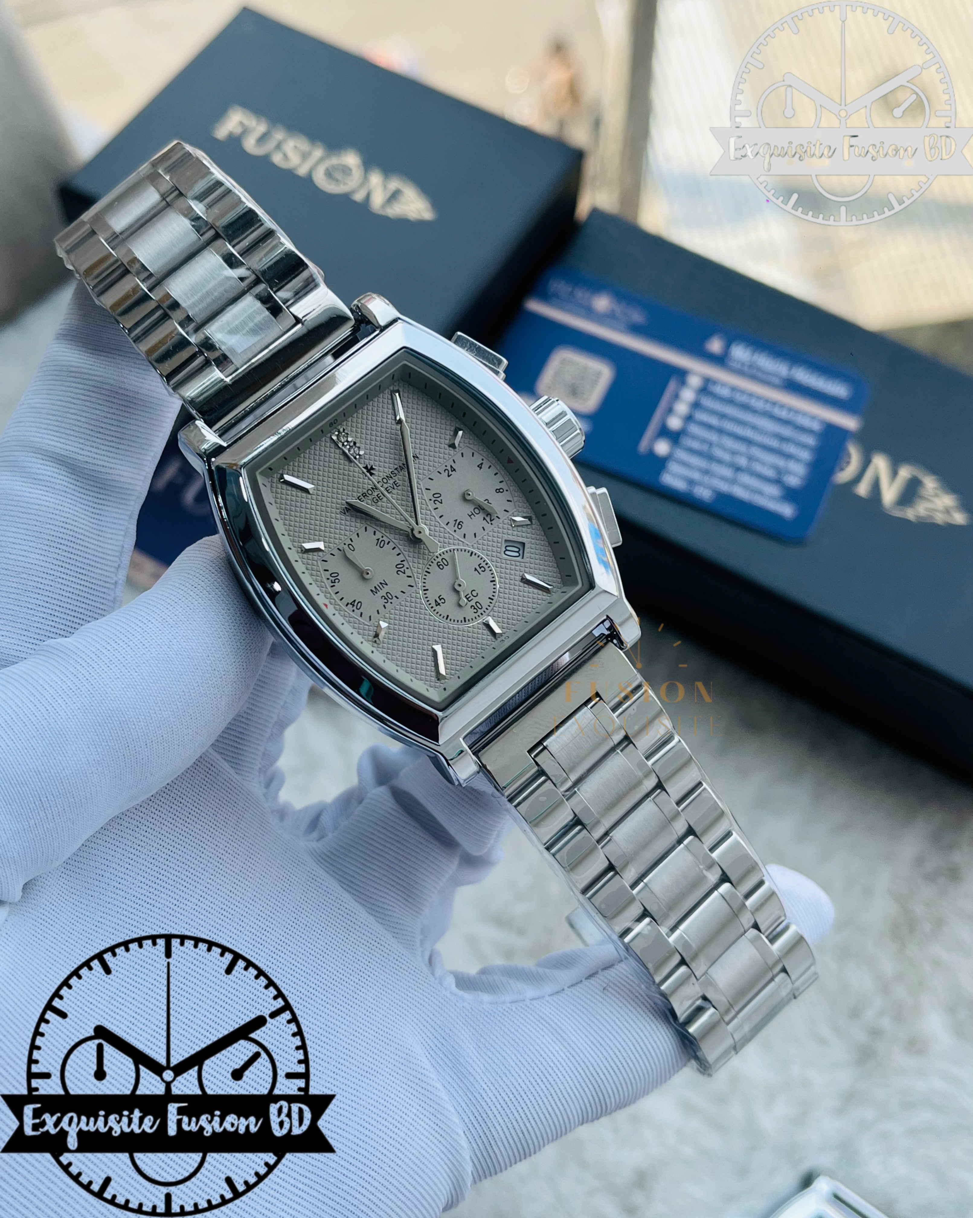 VC Silver Cloud Dial Chronograph Watch (Vacheron Constantine - AA Grade)_img_1