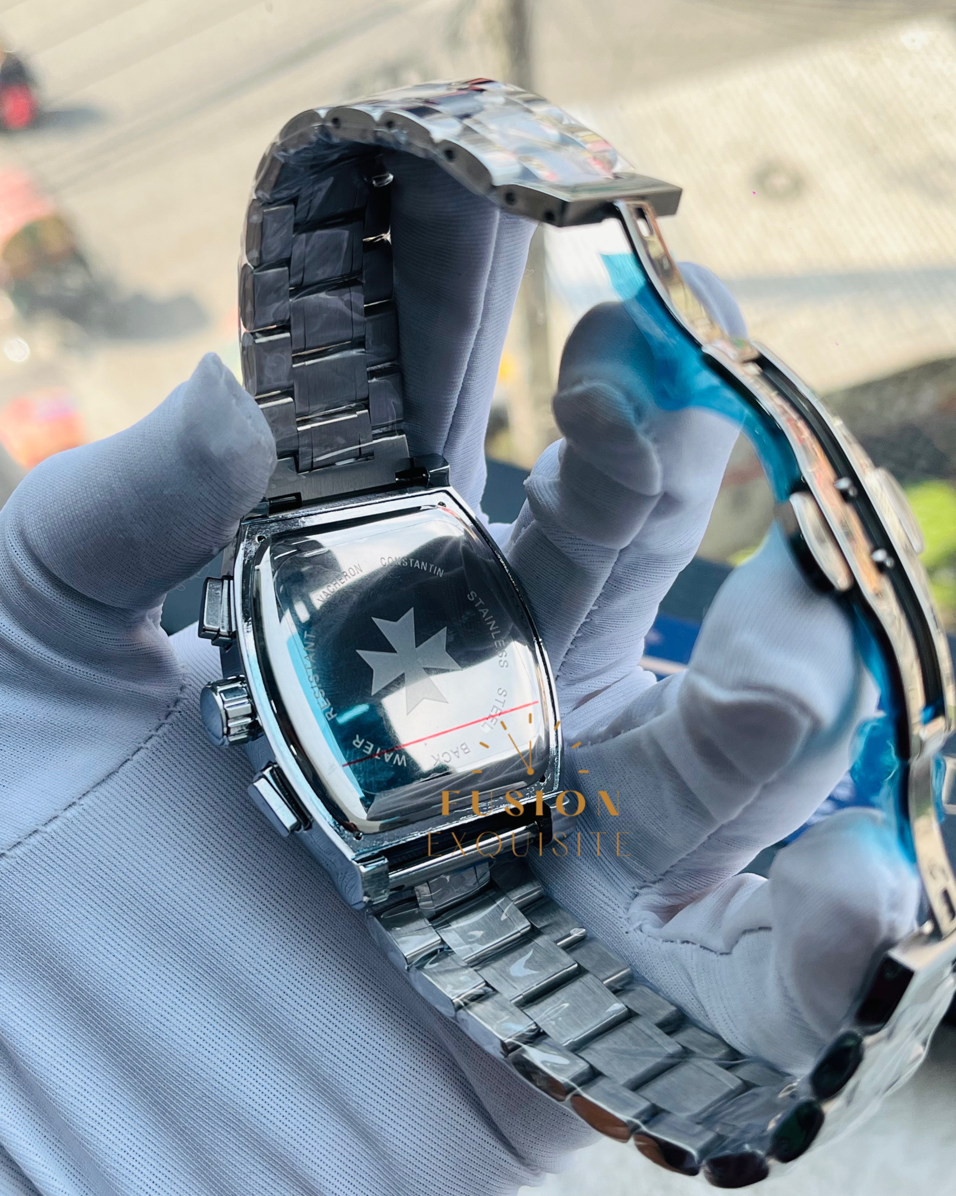 VC Silver Cloud Dial Chronograph Watch (Vacheron Constantine - AA Grade)_img_3