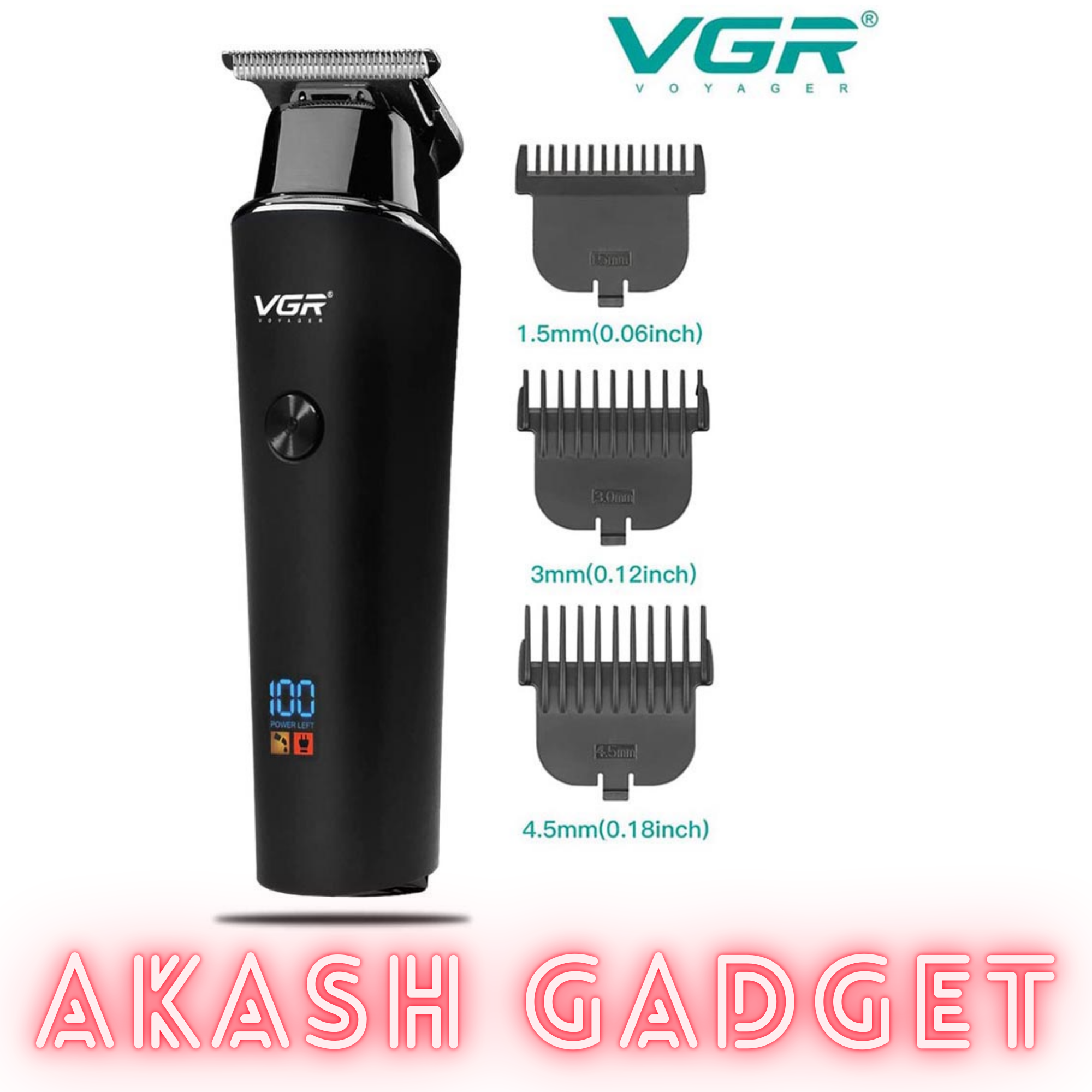 VGR V-937 Rechargeable Professional Hair and Beard Trimmer | Type-C, 2000mAh Battery, 500Min Backup_img_1