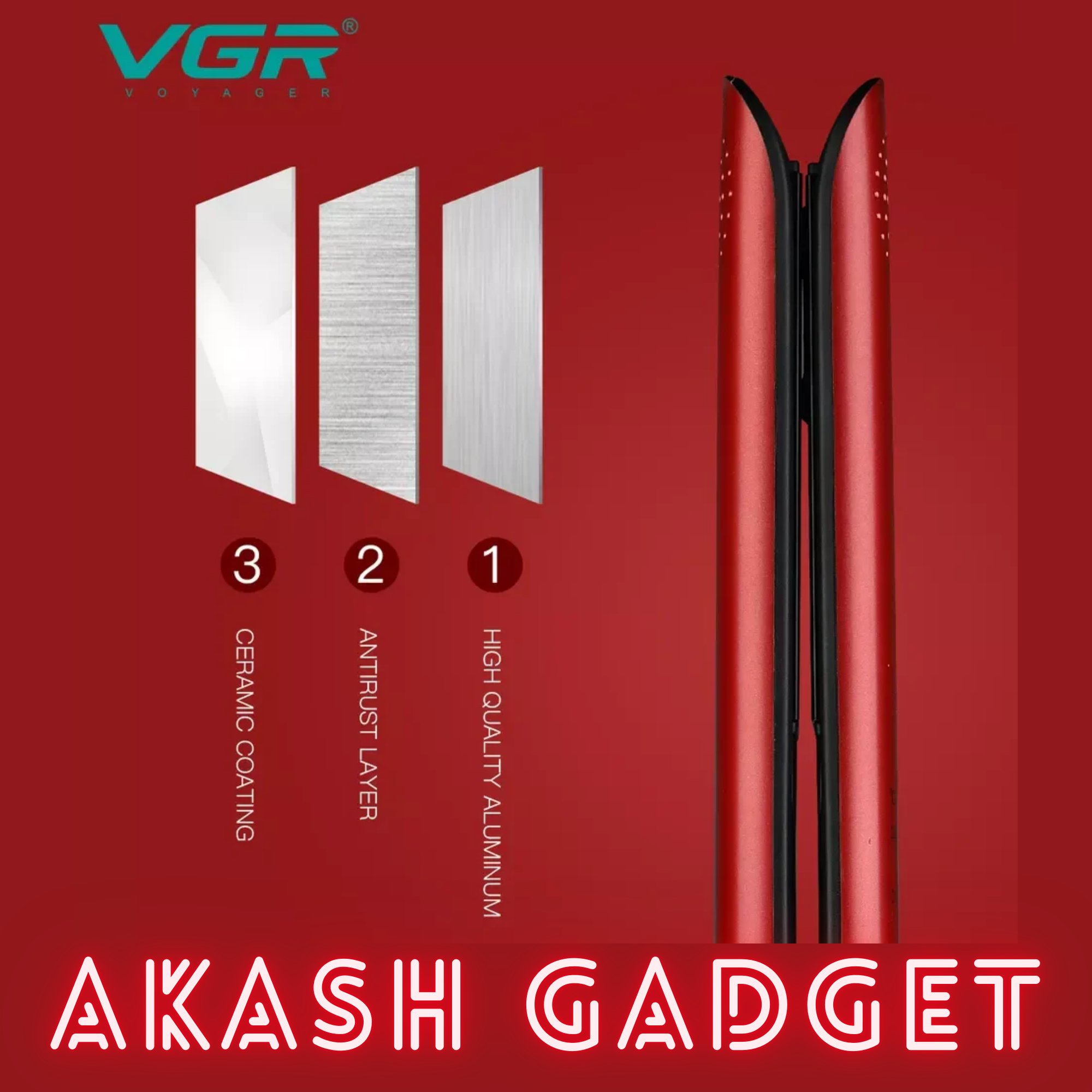 VGR V-556 Professional Hair Straightener for Women | Fast Heating Ceramic Plates_img_7