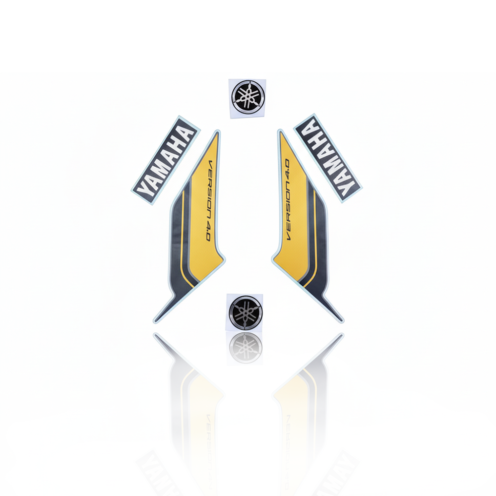 Full Set Sticker for Yamaha FZS V4 (Matte Black & Gold) bike._img_0