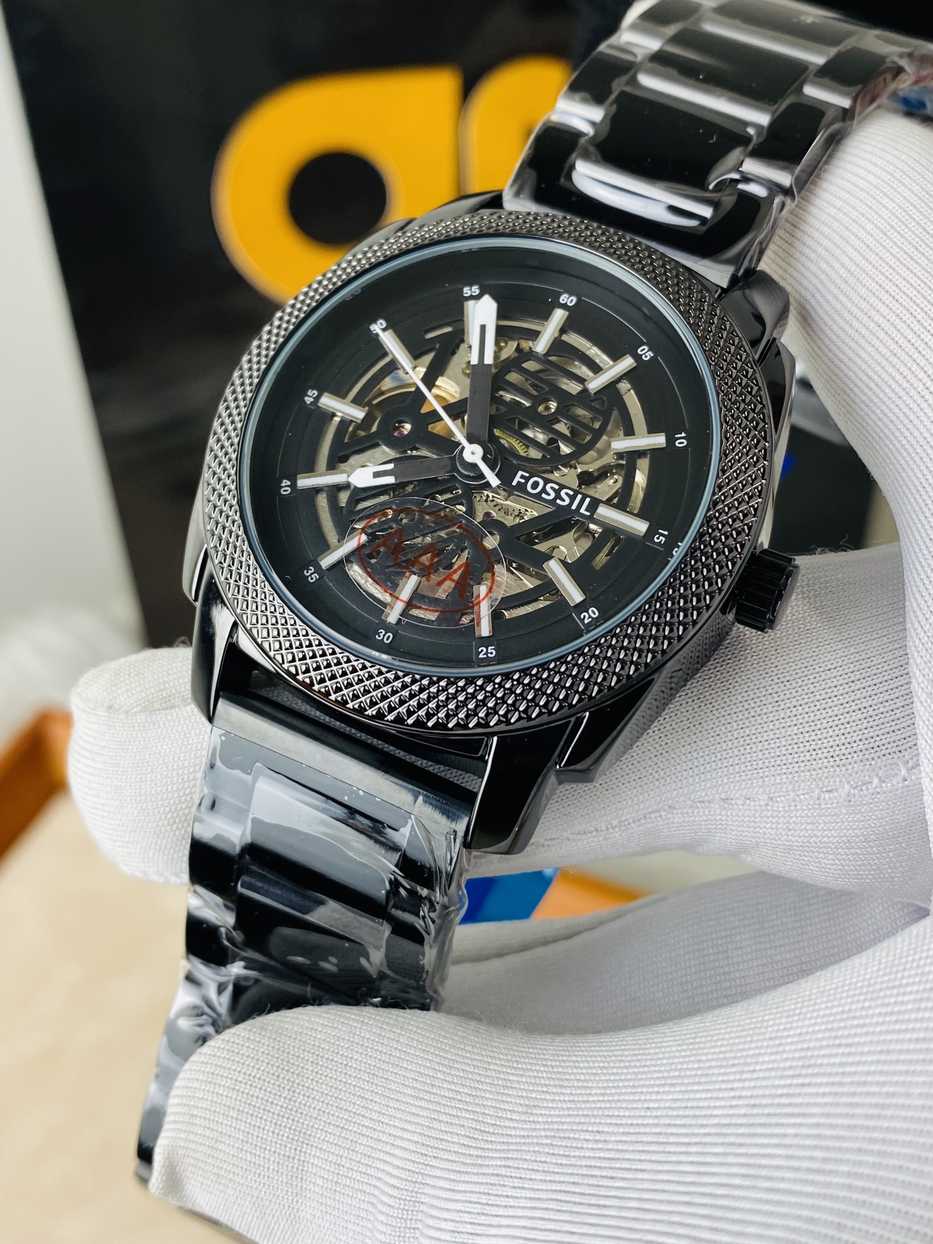 FOSSIL Skeleton FULL BLACK AUTOMATIC