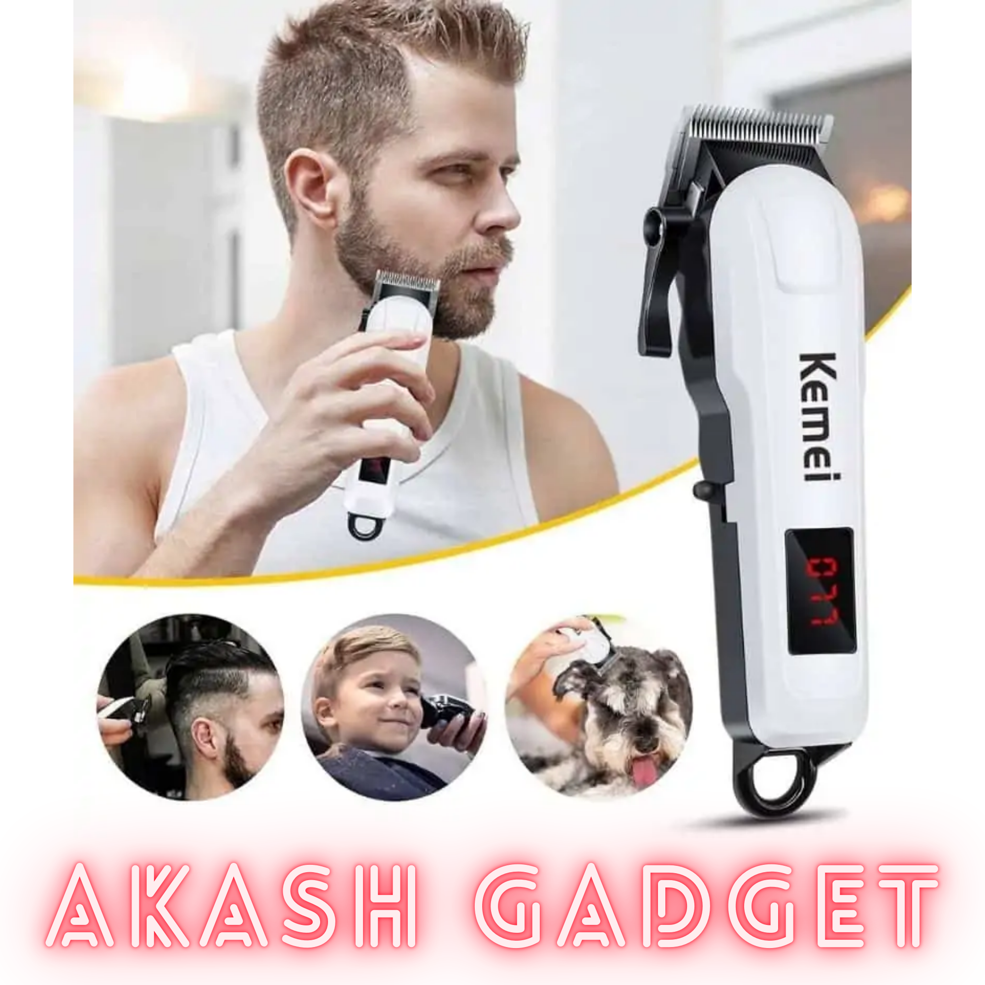 Kemei KM-809A Rechargeable Hair Clipper and Trimmer for Men_img_2