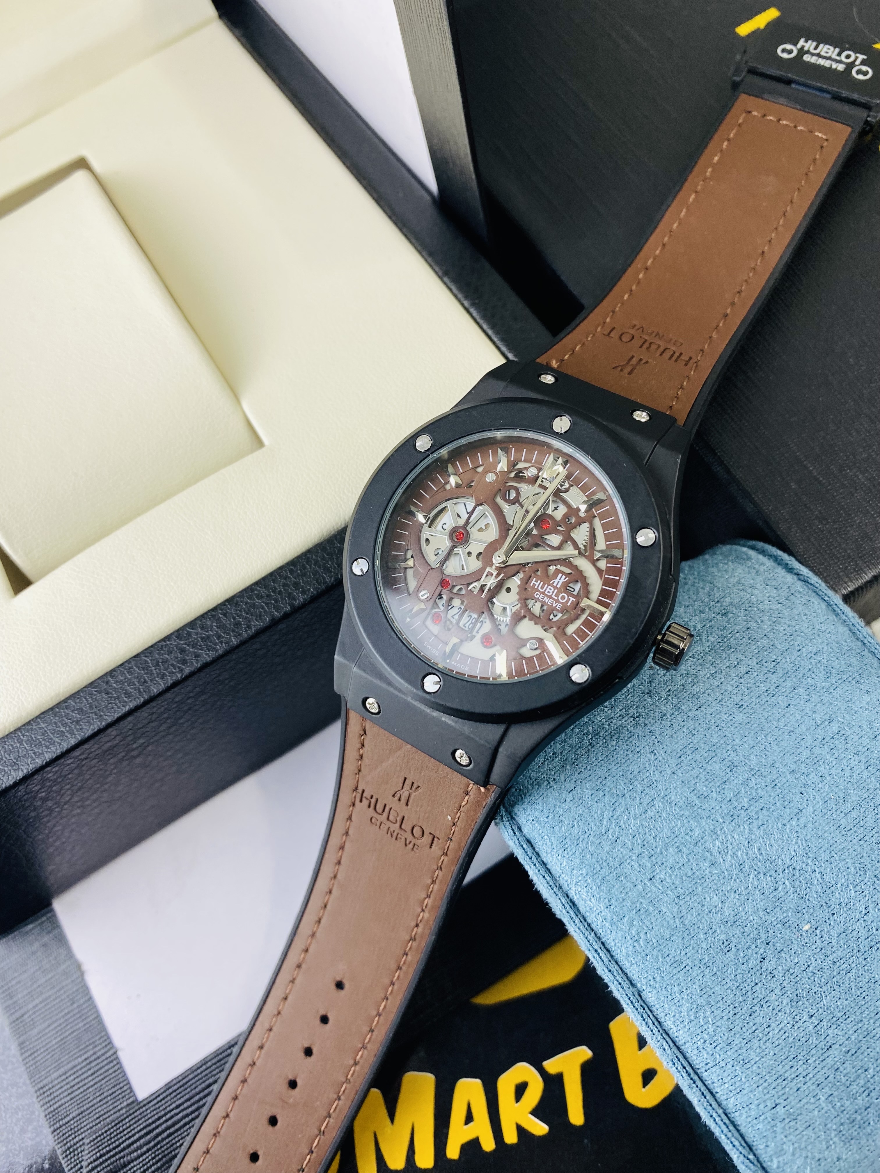 Hublot Brown Strap Sweep movement battery quartz