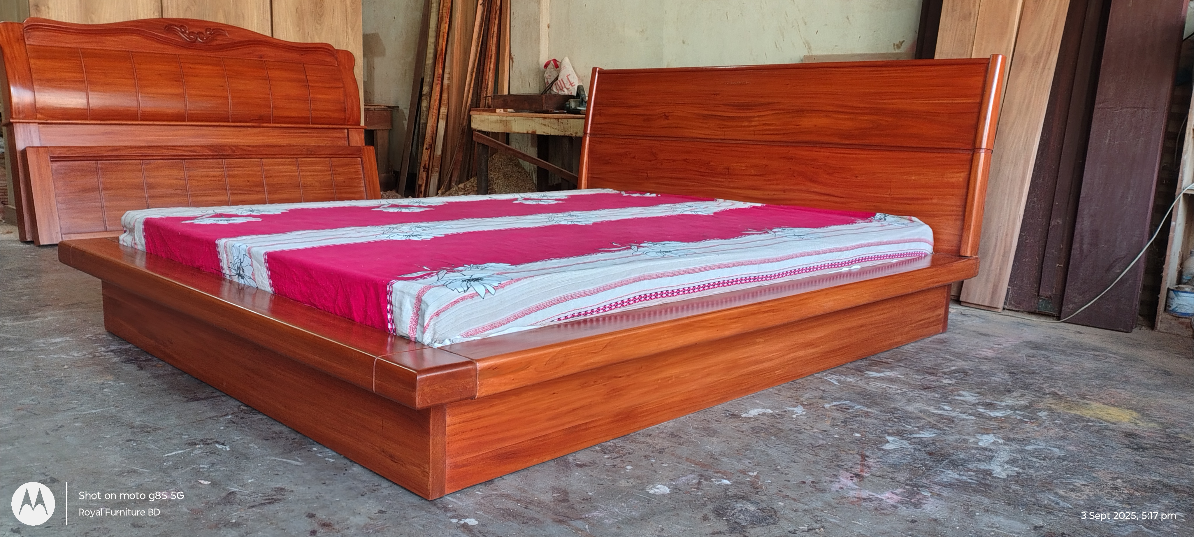 Solid Mahogany Wooden Bed – Simple Modern Design | WCF-CODE-BD-315_img_2
