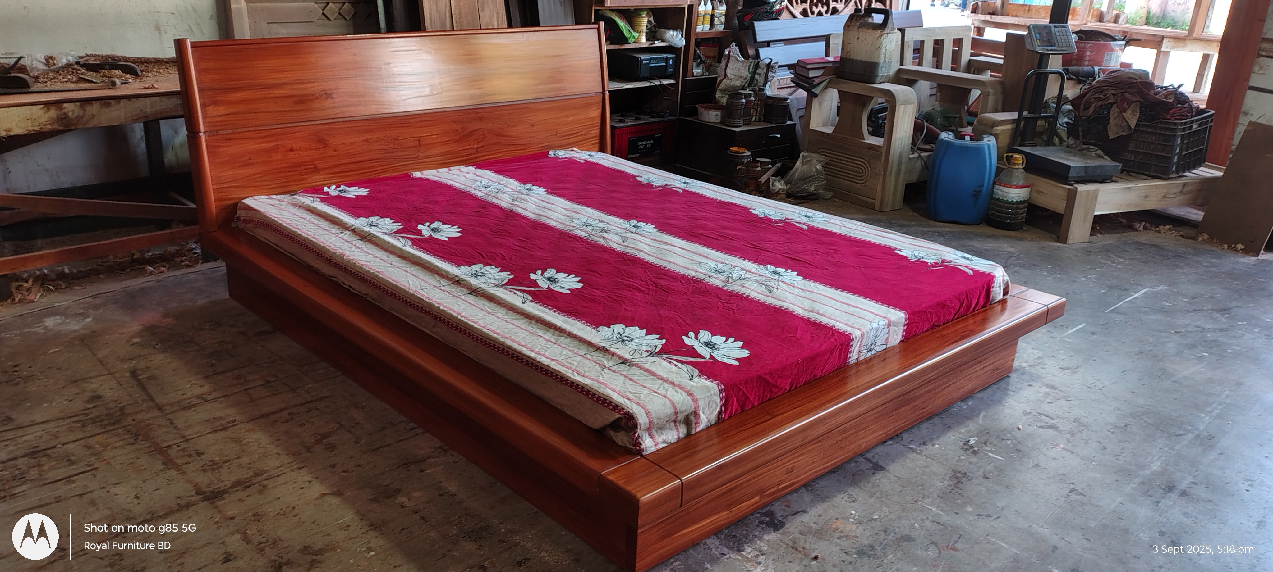 Solid Mahogany Wooden Bed – Simple Modern Design | WCF-CODE-BD-315_img_0