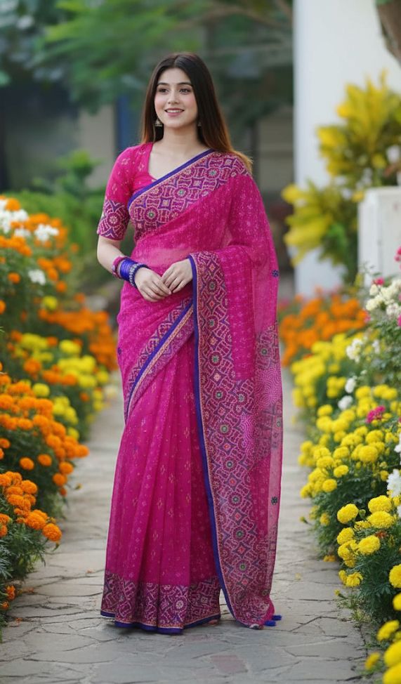 Premium Silk Boutique Screen Print Saree_img_0