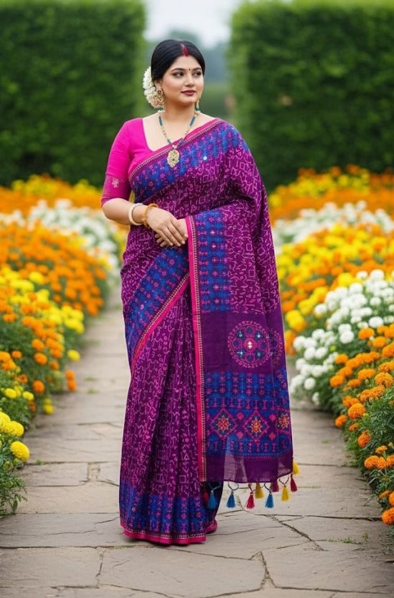 Premium Silk Boutique Screen Print Saree_img_0