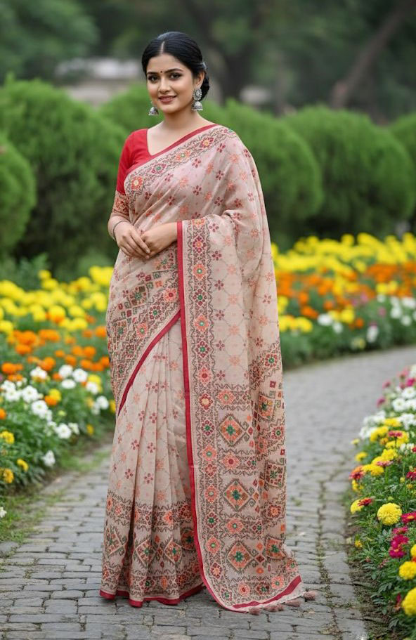 Premium Silk Boutique Screen Print Saree_img_0