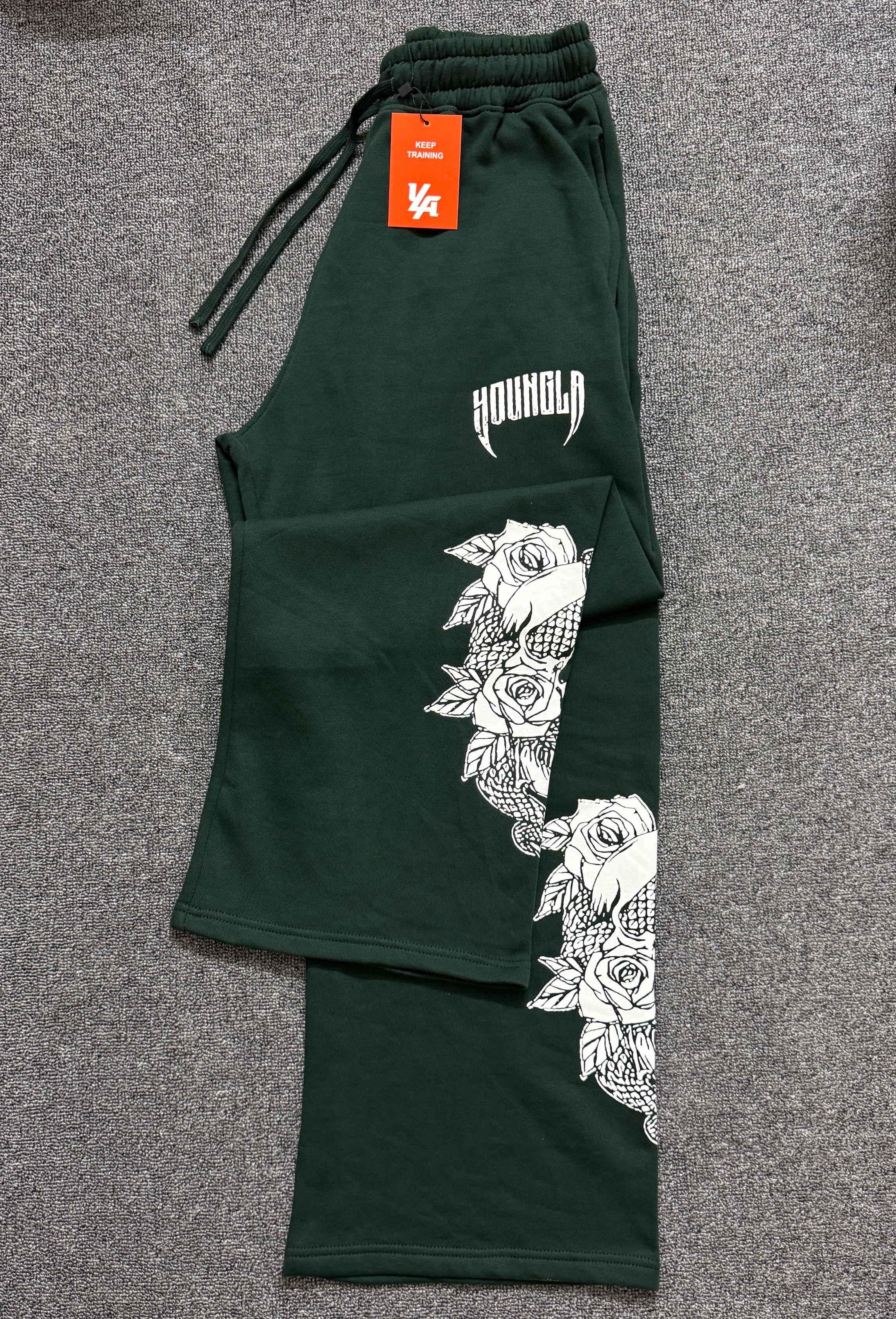 Bottle Green youngla down collection oversized Joggers_img_0