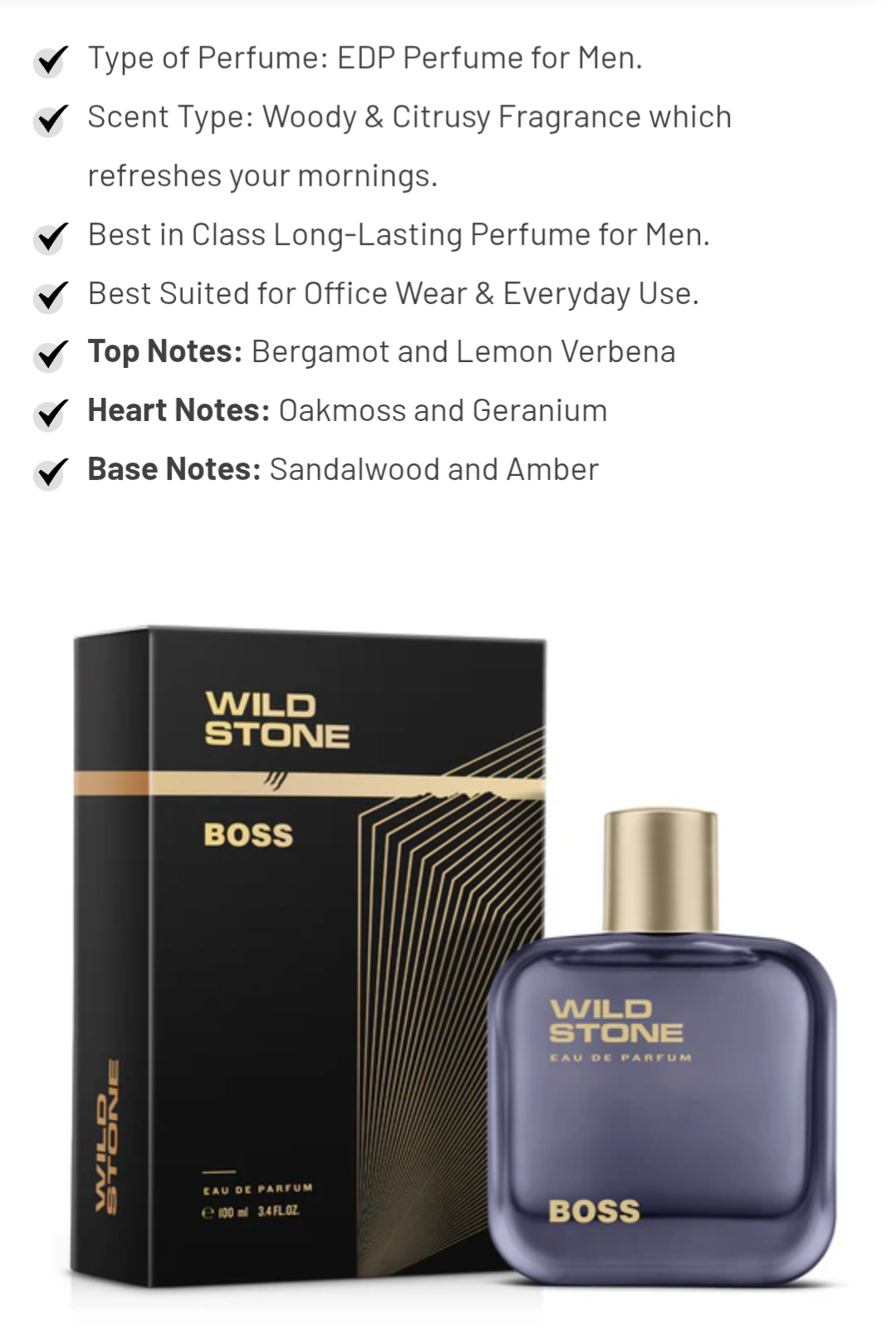 Wild Stone Boss Perfume for Men  Eau De Parfum 100ml Luxury Long-Lasting Fragrance Premium Perfume for men Infused with Woody & Citrusy Notes_img_0