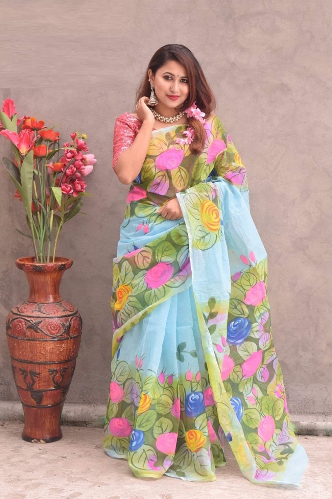 Hand Print Half Silk Saree_img_0