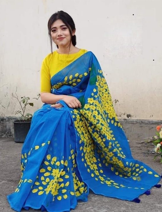 Hand Print Half Silk Saree_img_0