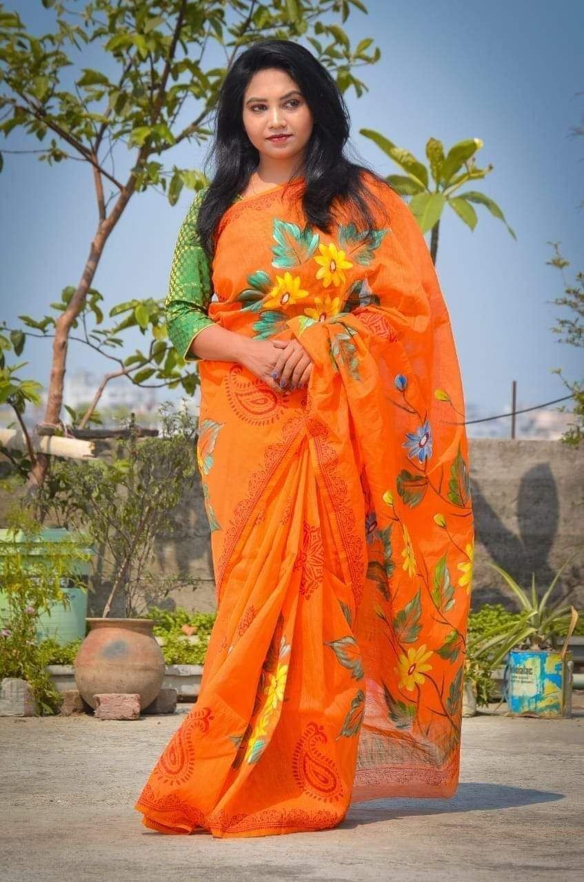 Hand Print Half Silk Saree_img_0