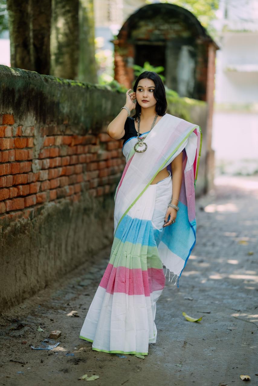 White Handloom Saree