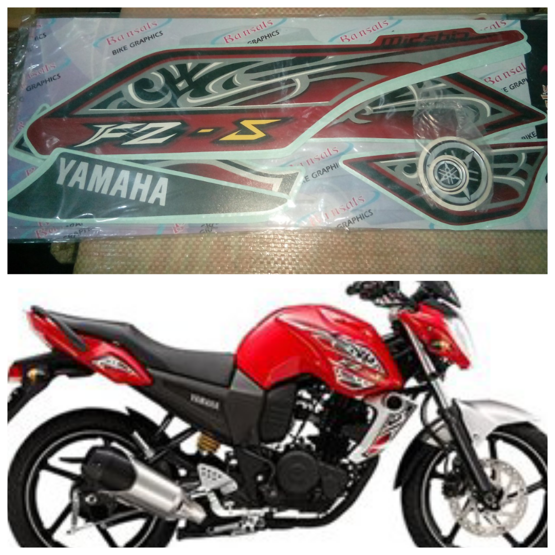 Full Set Sticker for Yamaha FZS V1 (Red Colour) bike._img_1