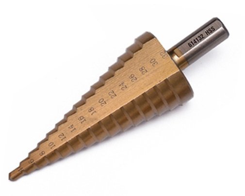 HARDEN Step Drill Bit | 4–32mm Range | 2mm per Step | Titanium Coated HSS | Model: 614132