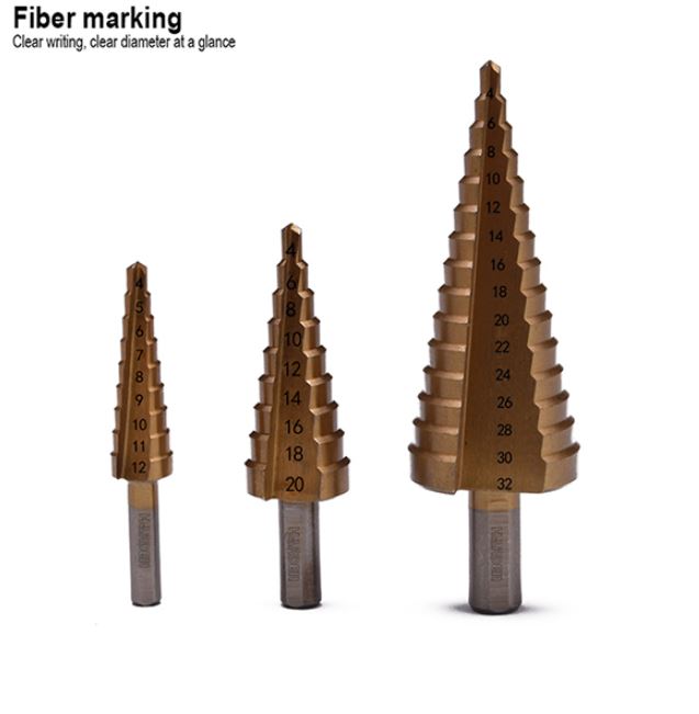 HARDEN 3 Pcs Step Drill Bit Set | Titanium Coated HSS | Multi-Range Hole Enlargement | Model: 614143_img_3