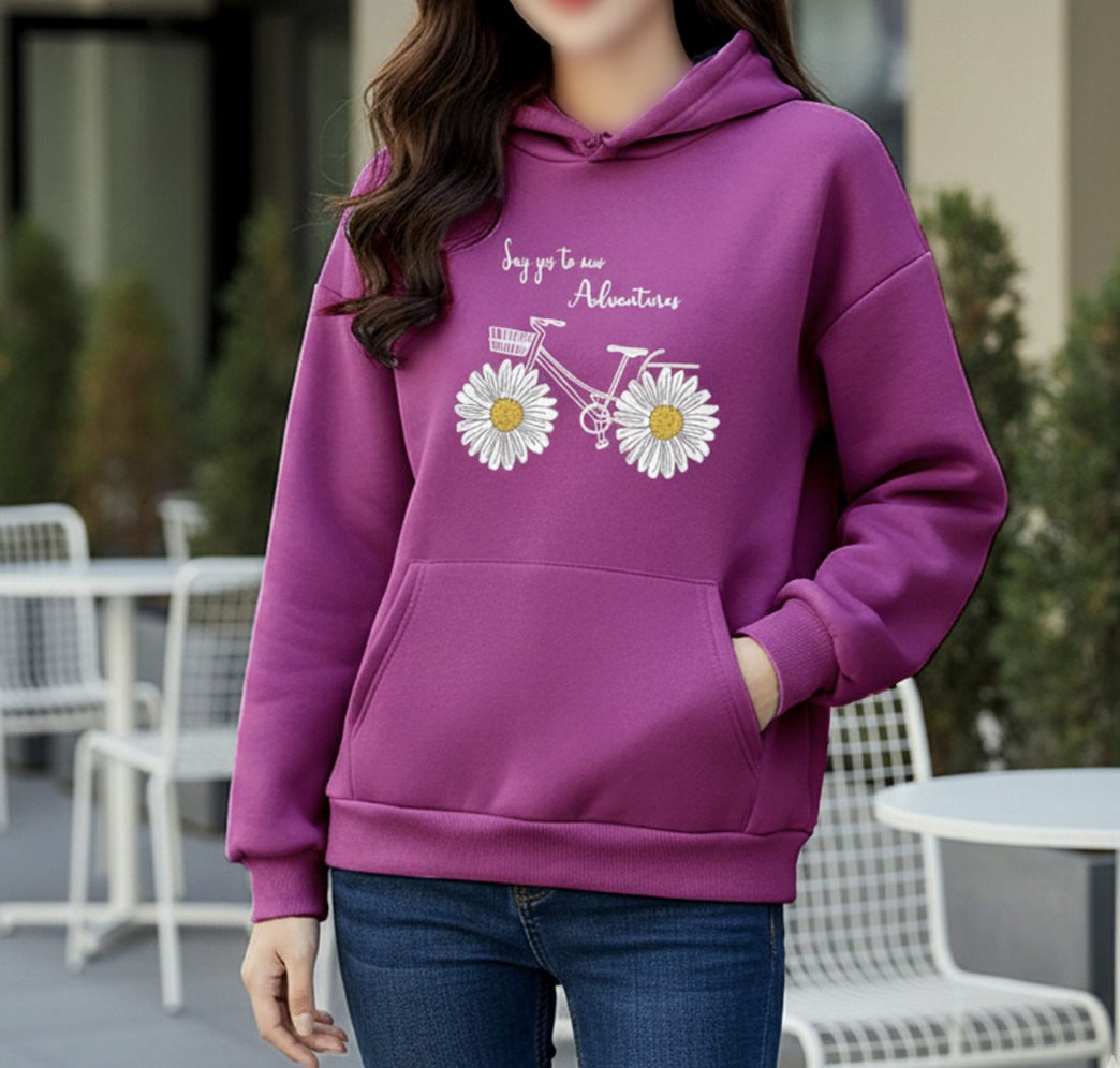 Premium Comfortable Printed Ladies Winter Hoodie_img_0