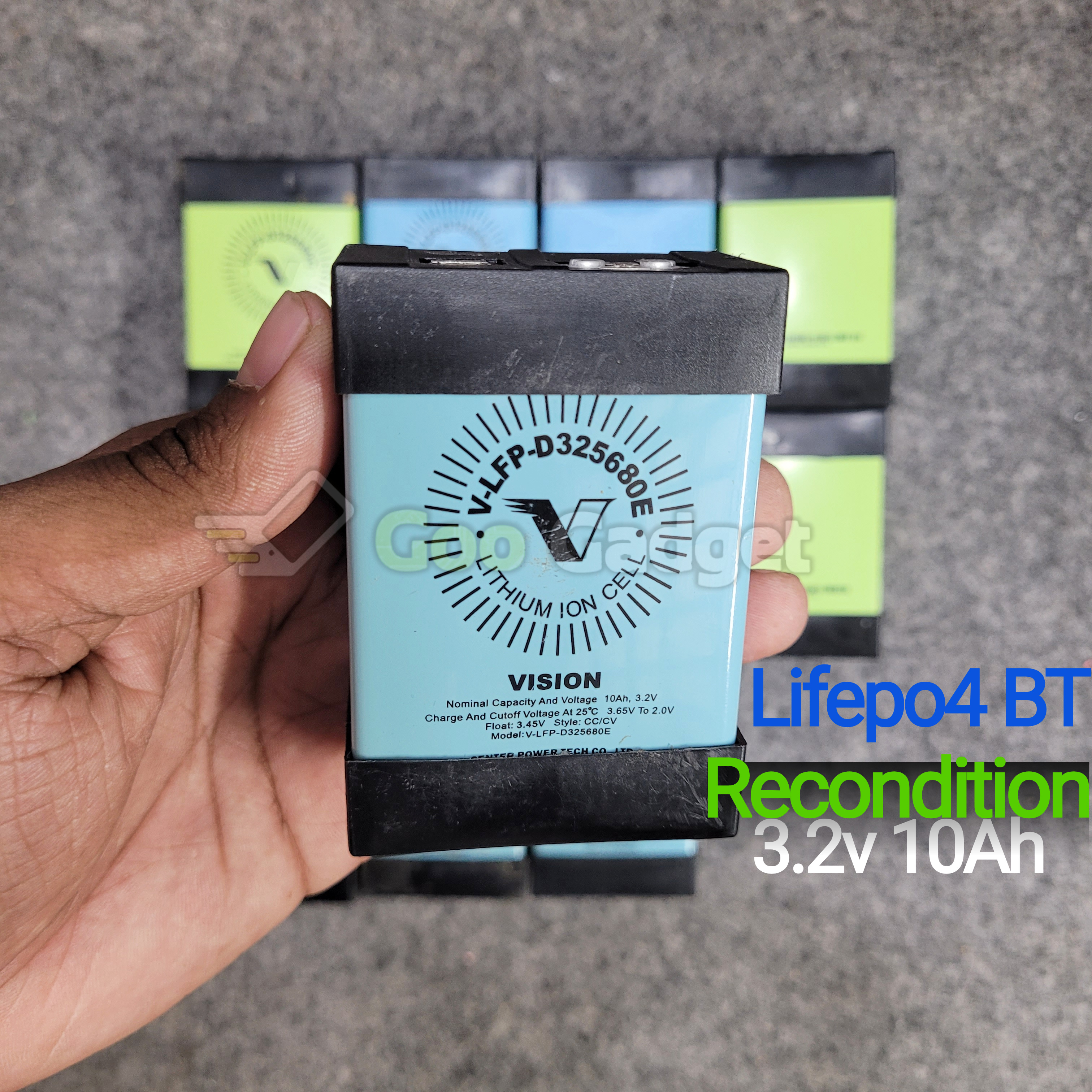 Recondition VISION VLFP-D325680E 3.2V 10Ah LiFePO4 Battery | Rechargeable Lithium Iron Phosphate Cell for Solar, UPS, and DIY Projects