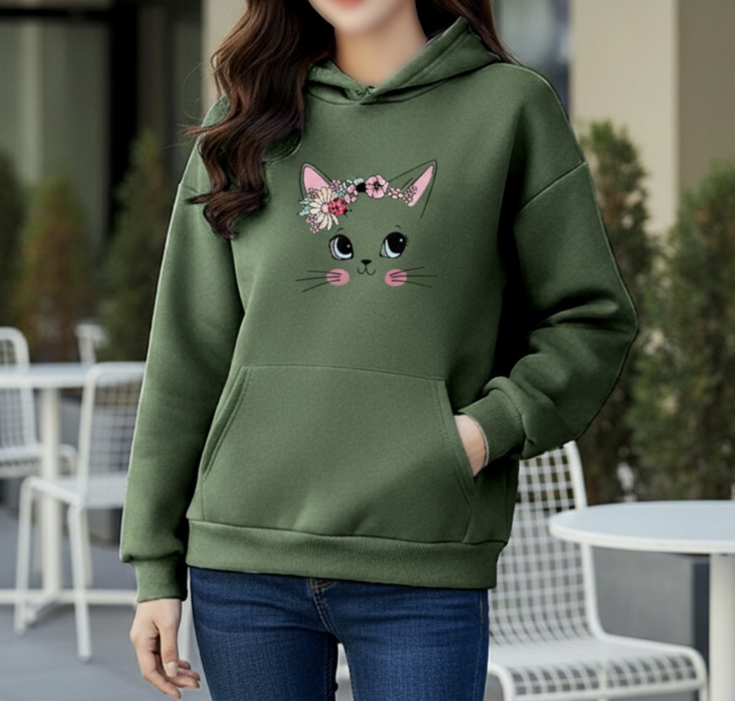 Premium Comfortable Printed Ladies Winter Hoodie_img_0