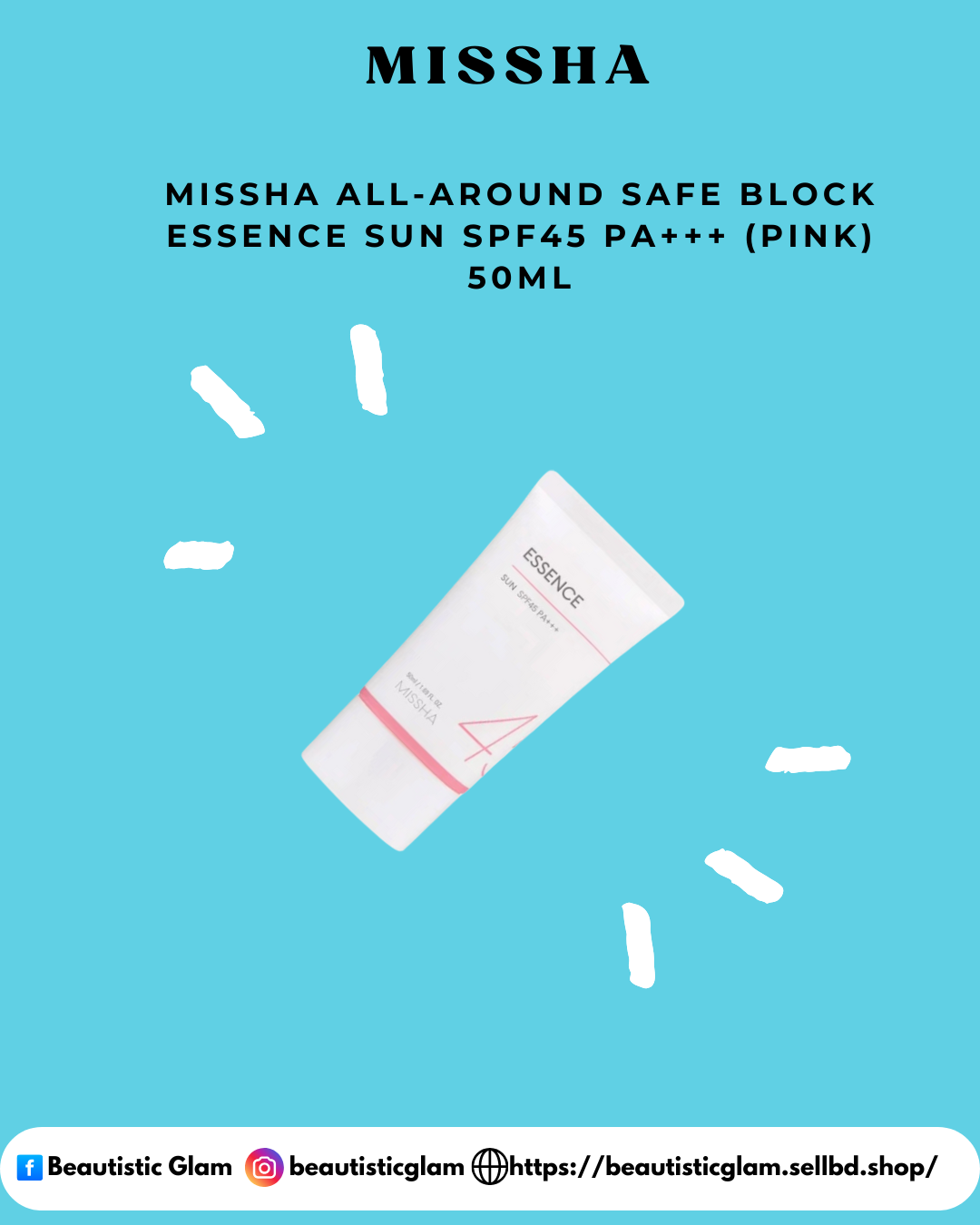Missha All-Around Safe Block Essence Sun SPF45 PA+++ (Pink) 50ML