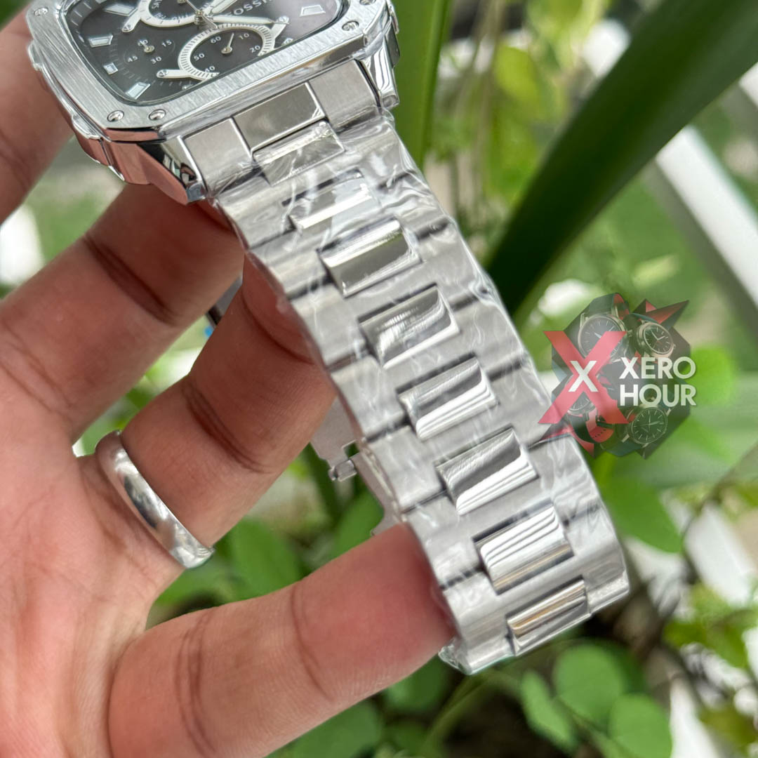 Fossil Square TV Shape Chronograph | Silver Bodyu with Black dial_img_2