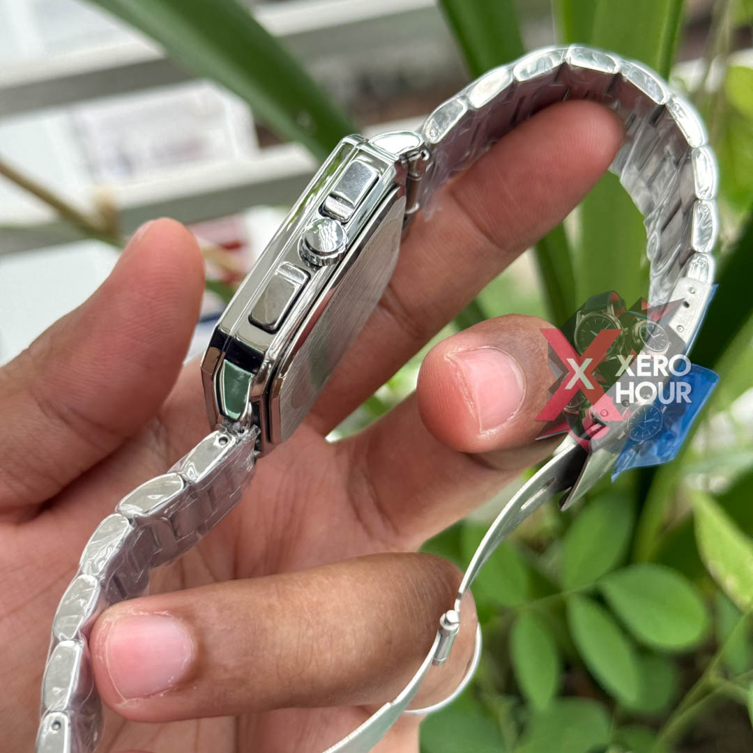 Fossil Square TV Shape Chronograph | Silver Bodyu with Black dial_img_3