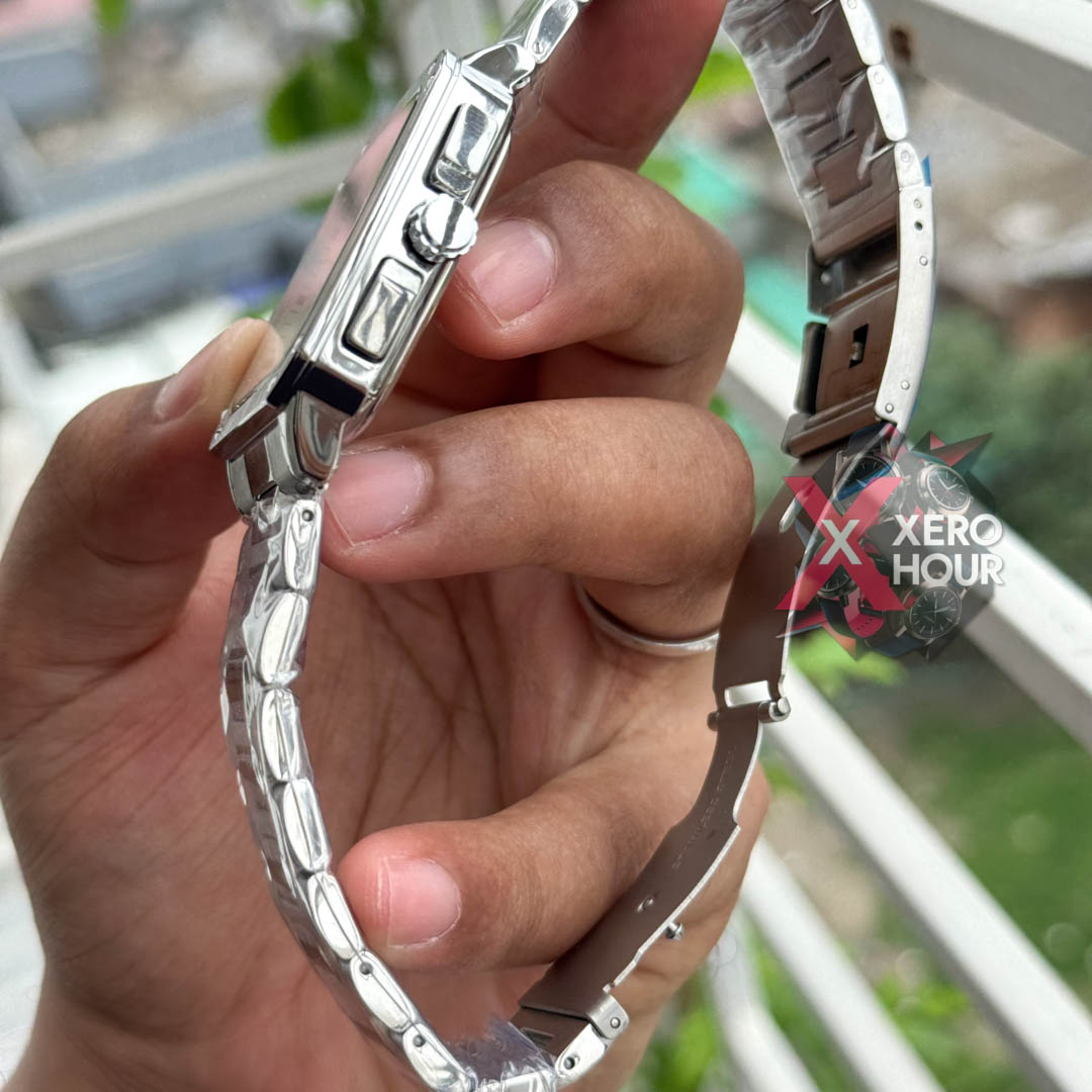 Fossil Square TV Shape Chronograph | Silver Body White Dial_img_2