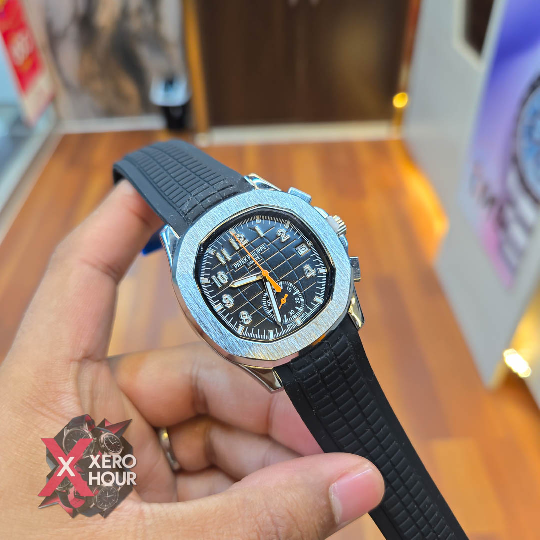 Patek philippe Aquanaut | Silicon Strap | AA Grade | Black Silicon Black dial_img_1