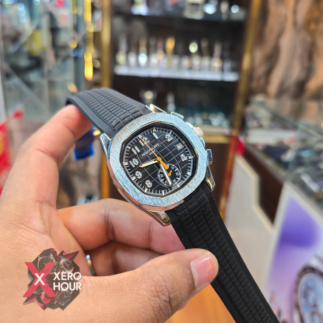 Patek philippe Aquanaut | Silicon Strap | AA Grade | Black Silicon Black dial