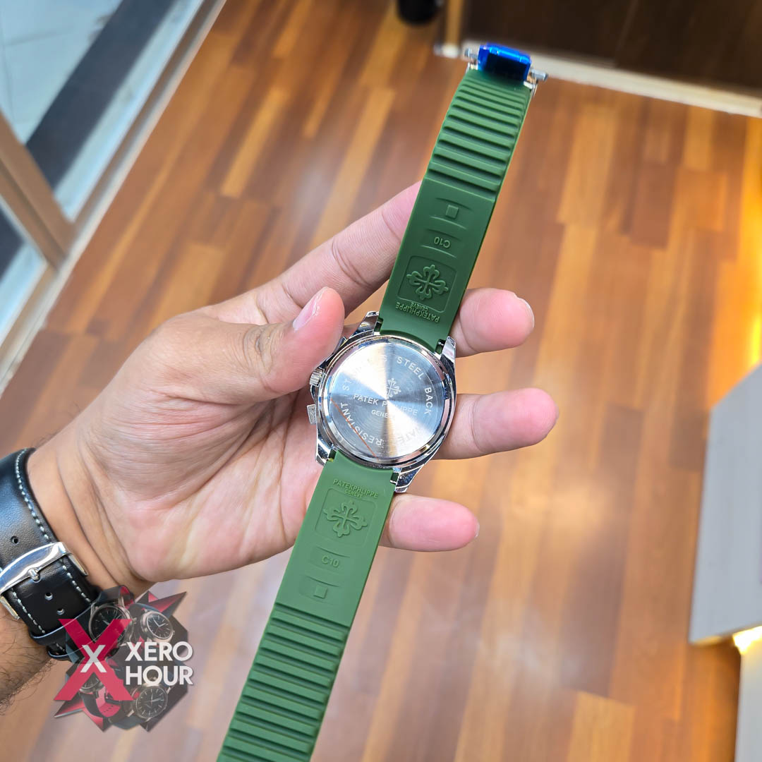 Patek philippe Aquanaut | Silicon Strap | AA Grade | Green Silicon Strap with Green Dial_img_3